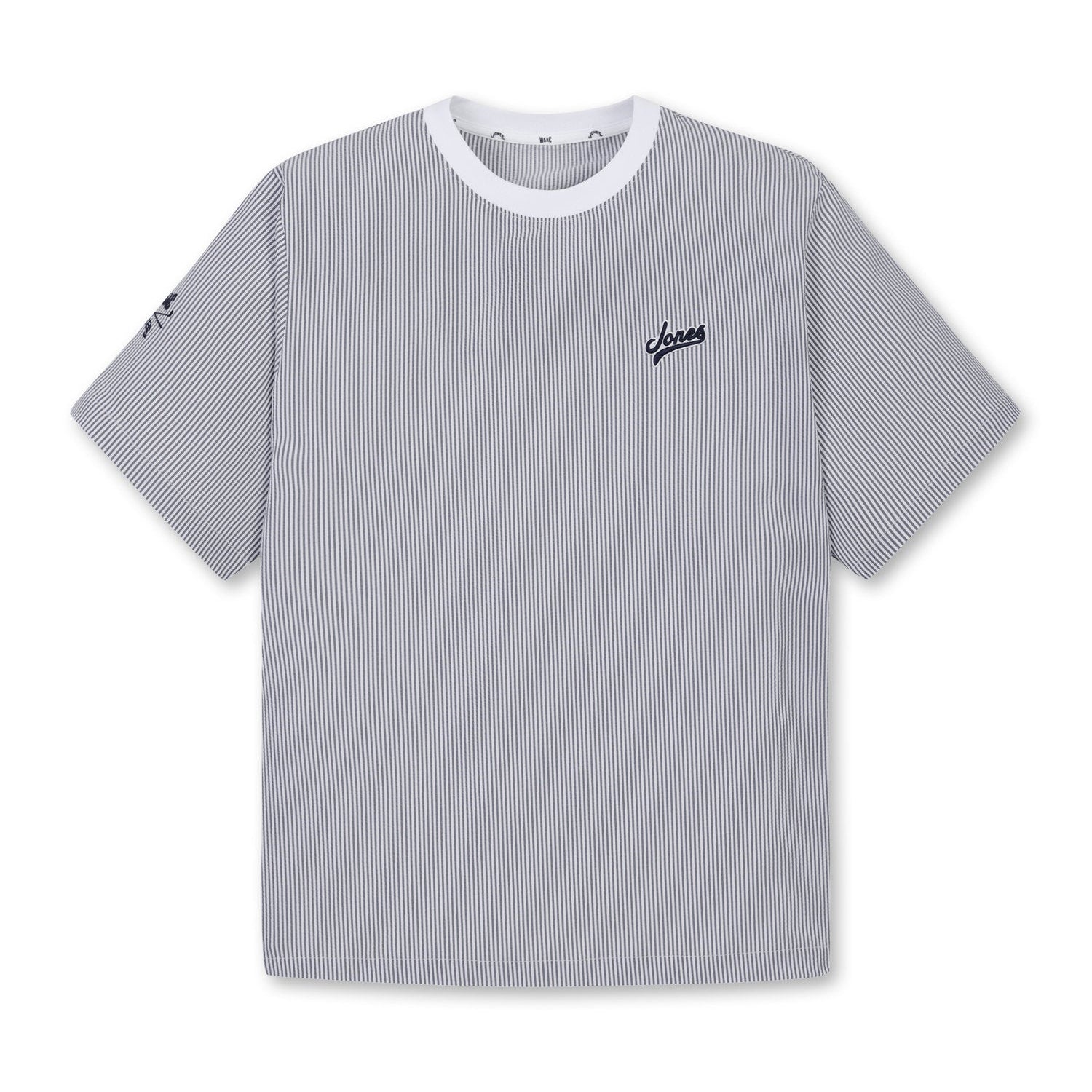 【25SS 新作|WAAC X JONES】MEN シアサッカーショートスリーブプルオーバー ネイビー