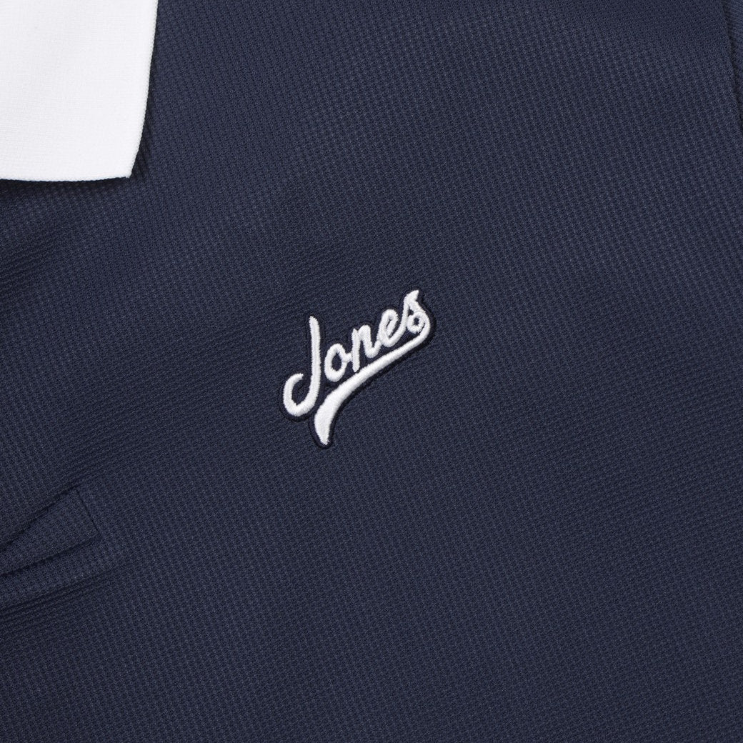 【WAAC X JONES】MEN ルーズフィットポロシャツ ネイビー