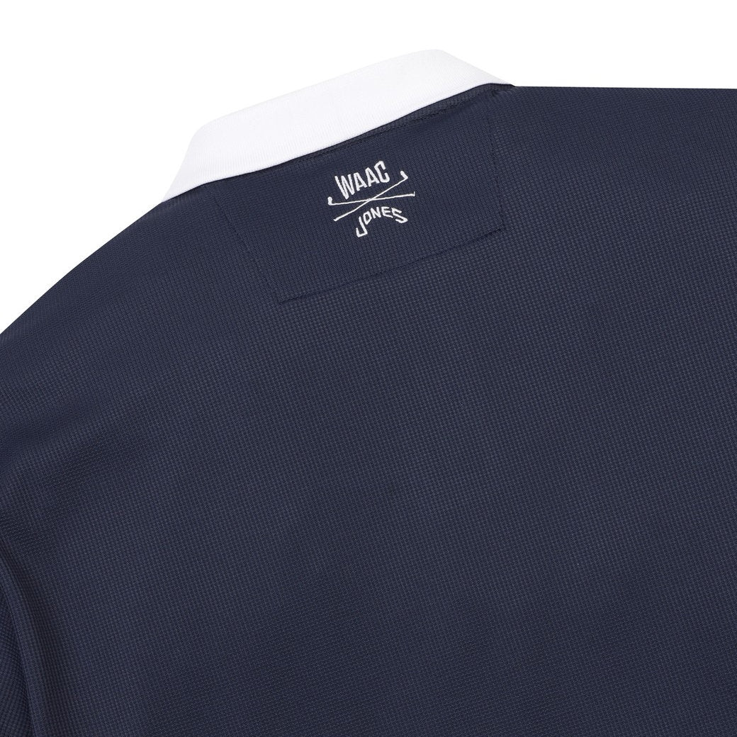 【WAAC X JONES】MEN ルーズフィットポロシャツ ネイビー