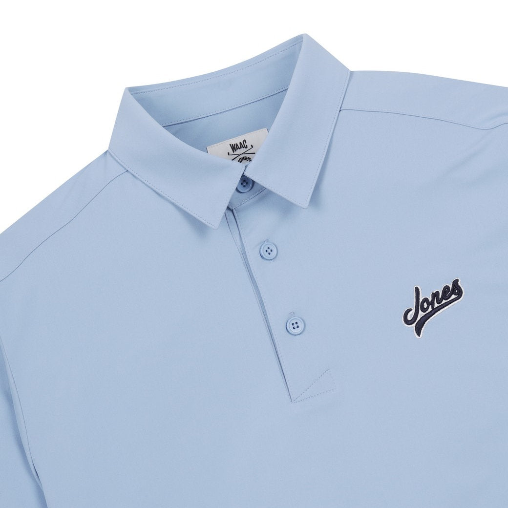 【WAAC X JONES】MEN ラインポイントポロシャツ ライトブルー