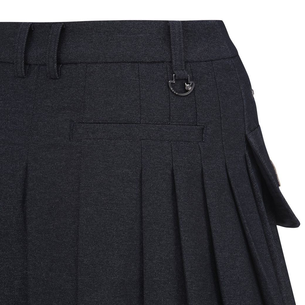 【25SS 新作】WOMEN デニムライクプリーツスカート インディゴ