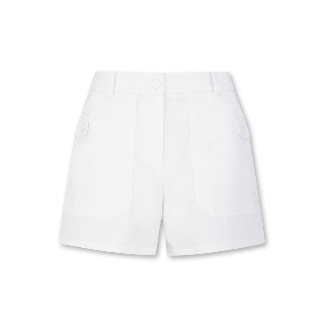 WOMEN ビッグポケットショートパンツ ホワイト