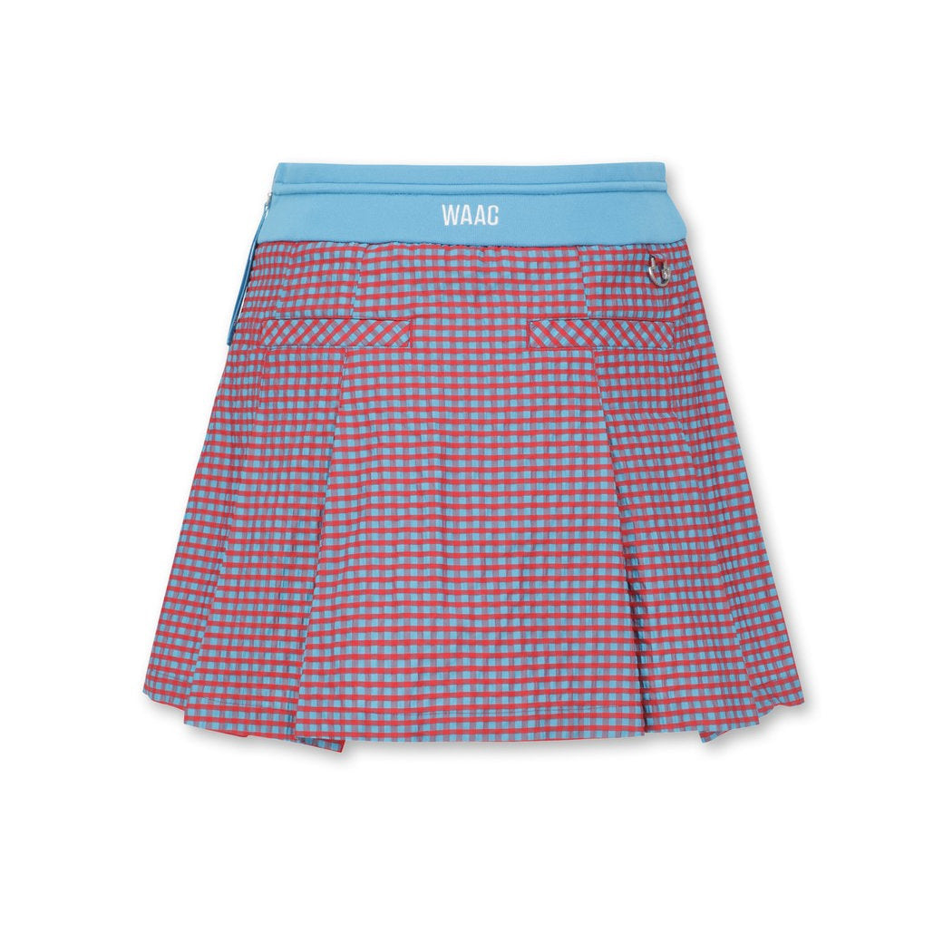 WOMEN ギンガムサッカーショートパンツ レッド