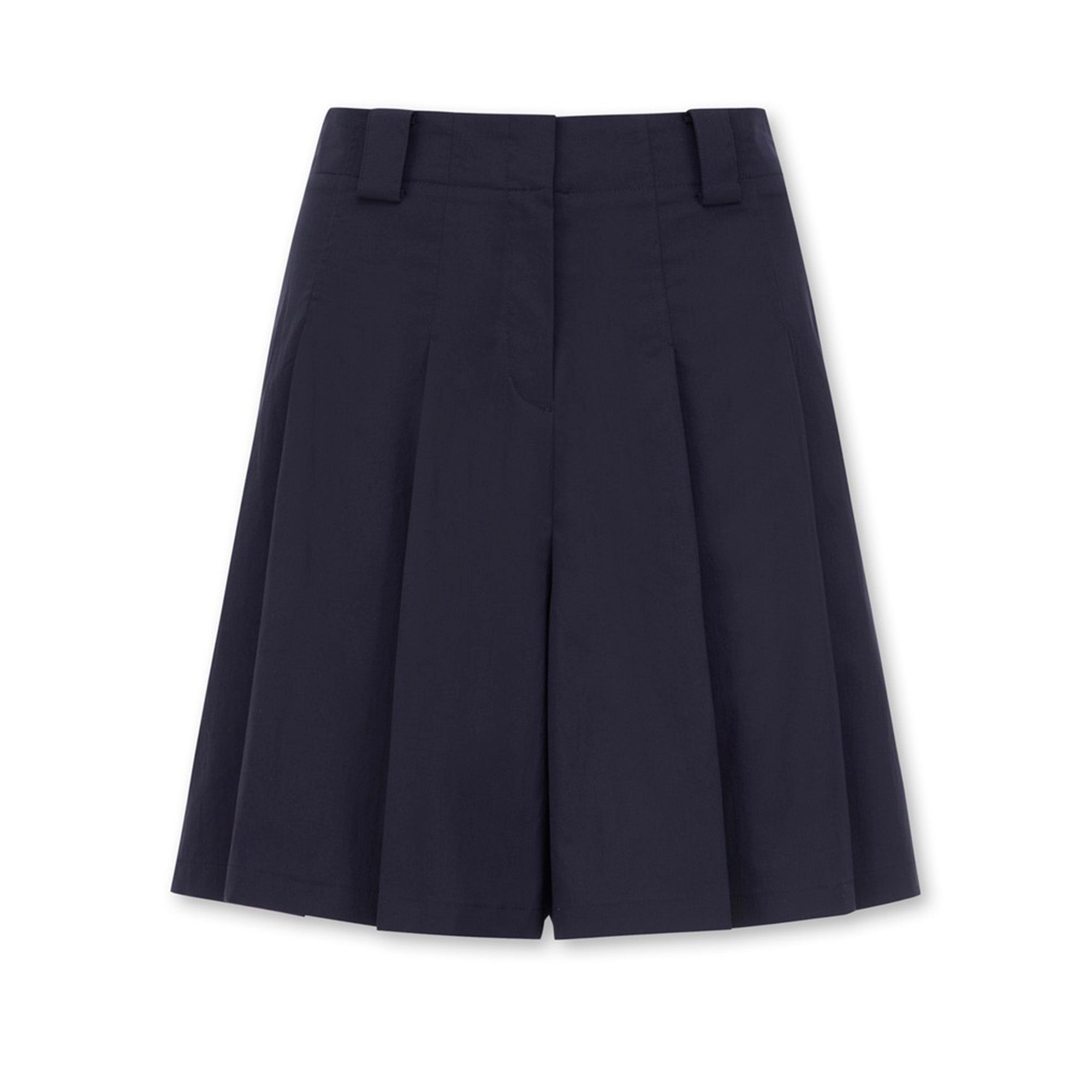 【25SS 新作】WOMEN バミューダプリーツパンツ ネイビー