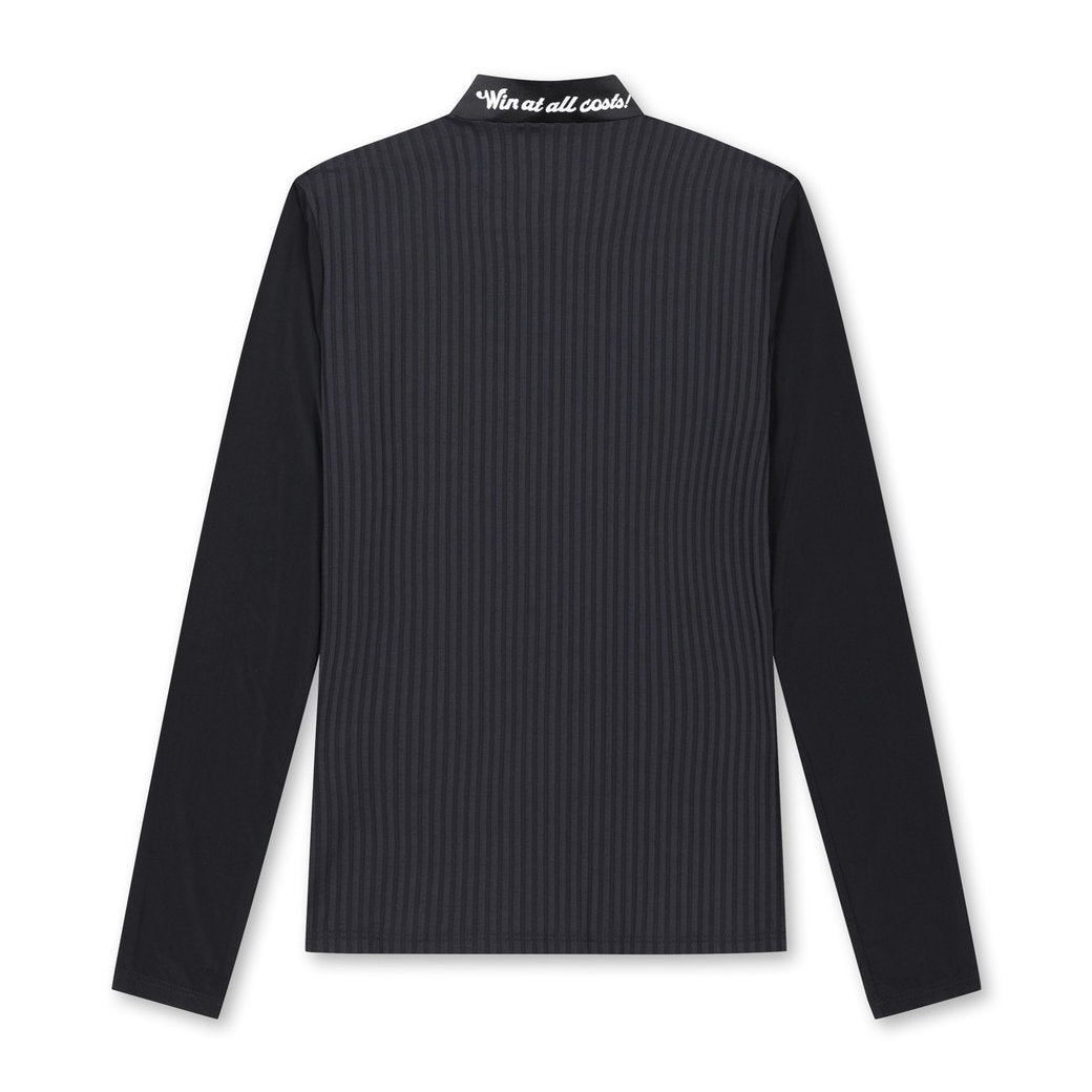 【25SS 新作】WOMEN クールリブハイブリッドモックネック ブラック