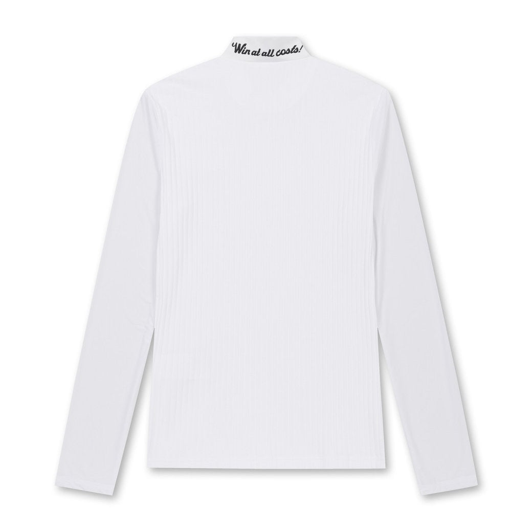 【25SS 新作】WOMEN クールリブハイブリッドモックネック ホワイト