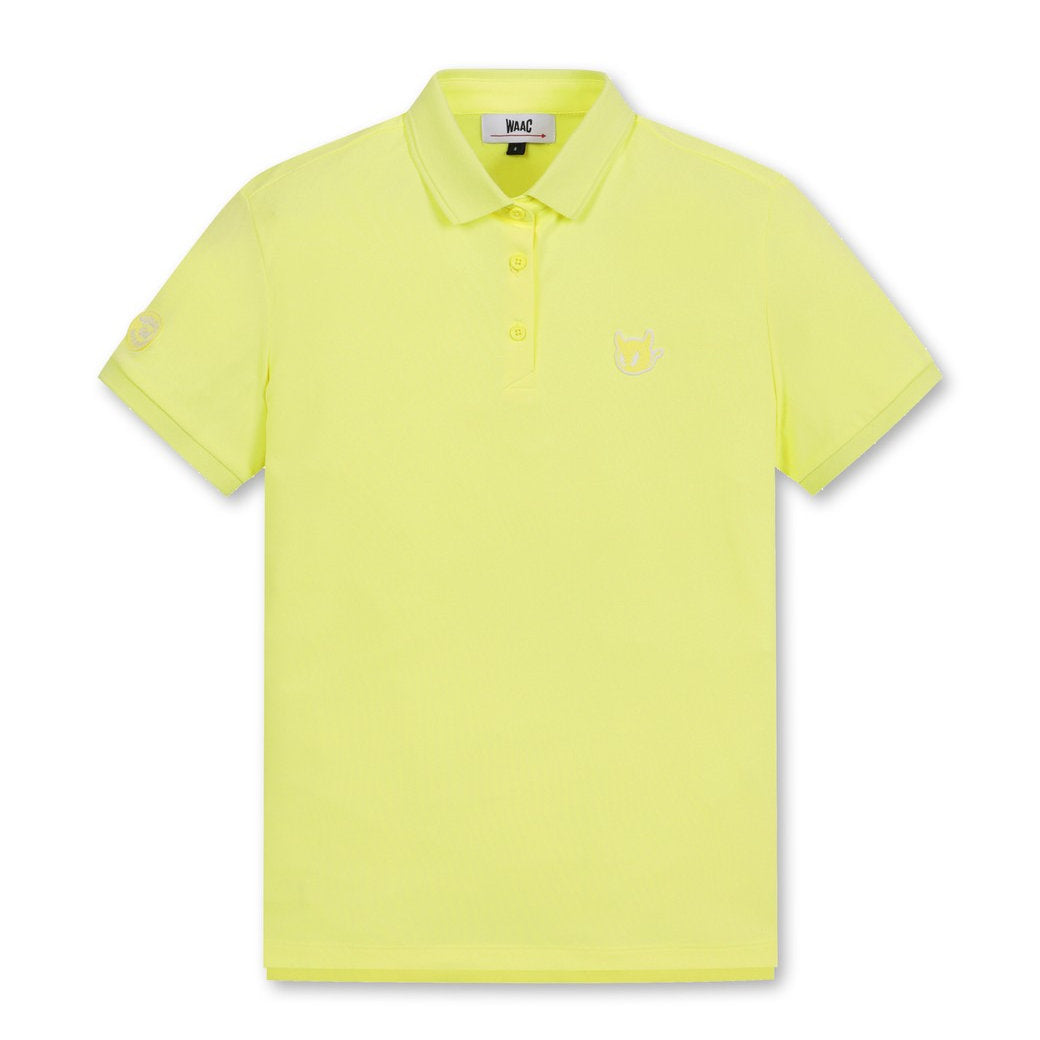 WOMEN ESSENTIAL ピケポロシャツ イエロー