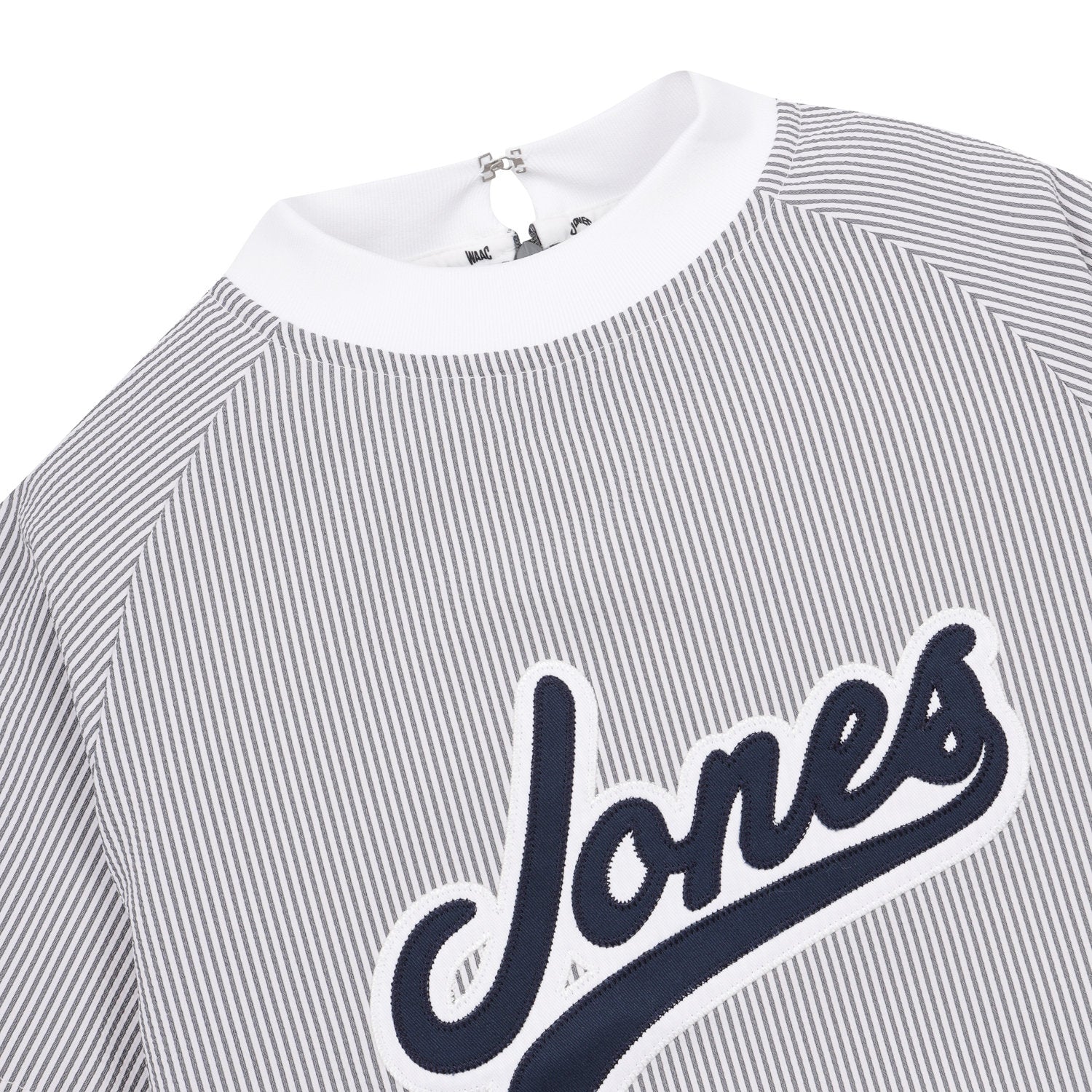 WOMEN シアサッカーショートスリーブプルオーバー ネイビー