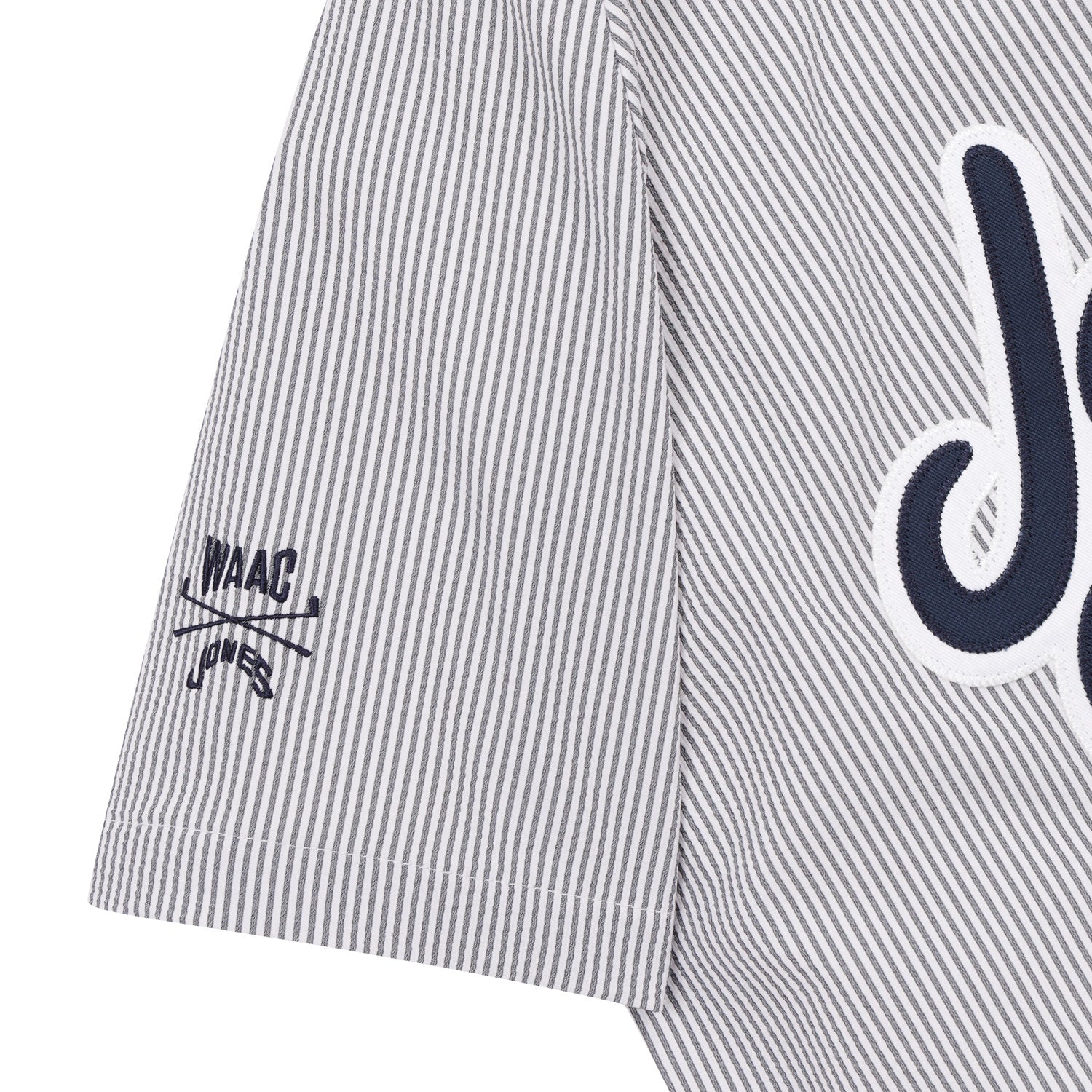 【25SS 新作|WAAC X JONES】WOMEN シアサッカーショートスリーブプルオーバー ネイビー