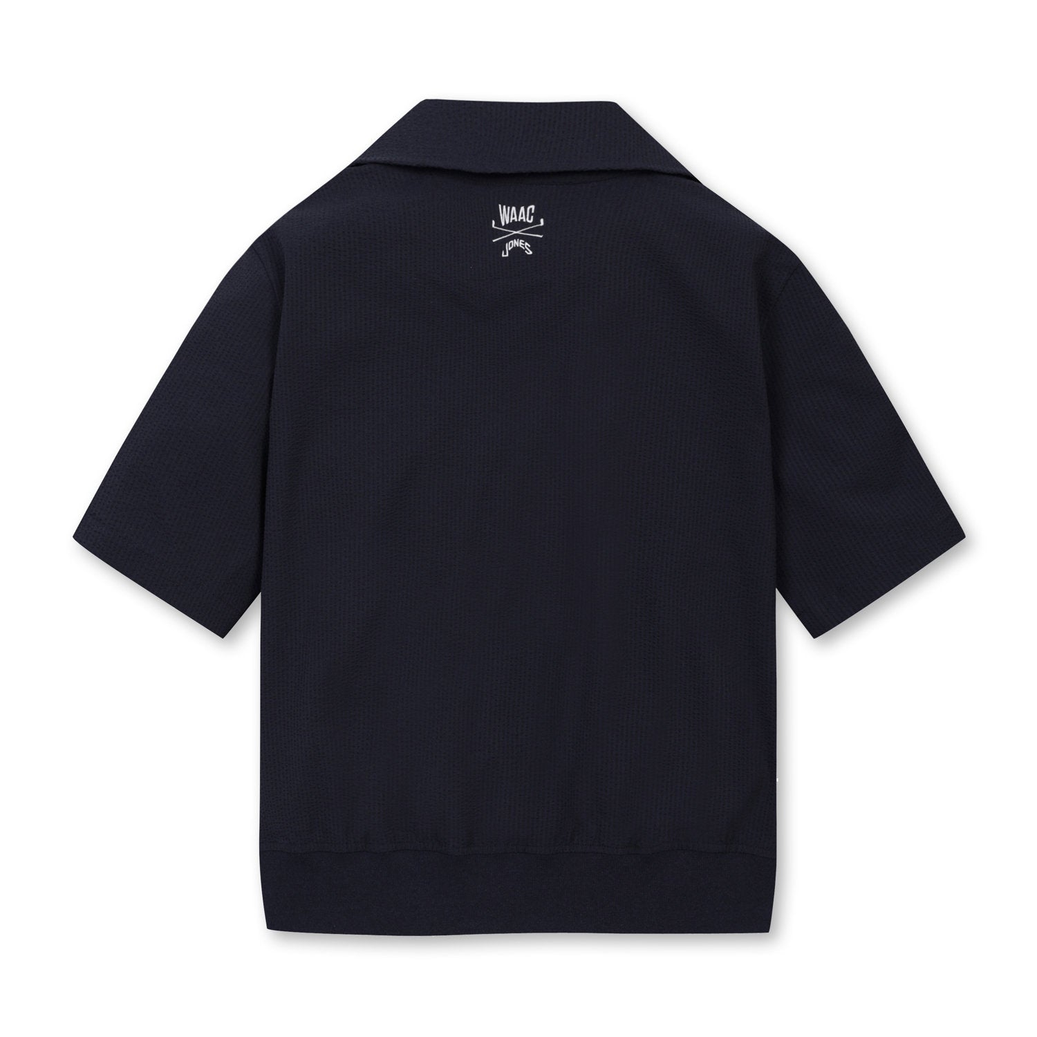 【25SS 新作|WAAC X JONES】WOMEN シアサッカーハーフジップトップス ネイビー