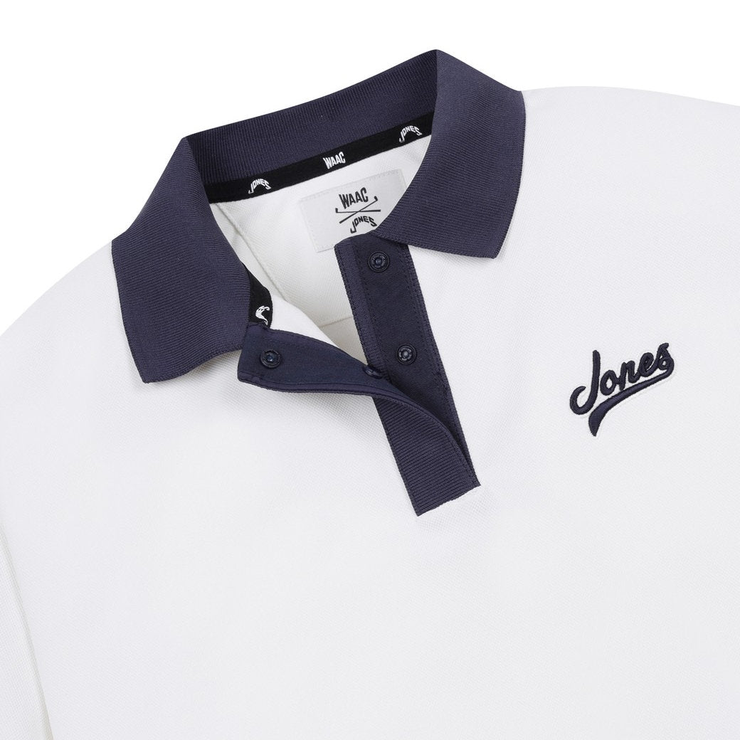【WAAC X JONES】WOMEN ショートスリーブポロシャツ ホワイト