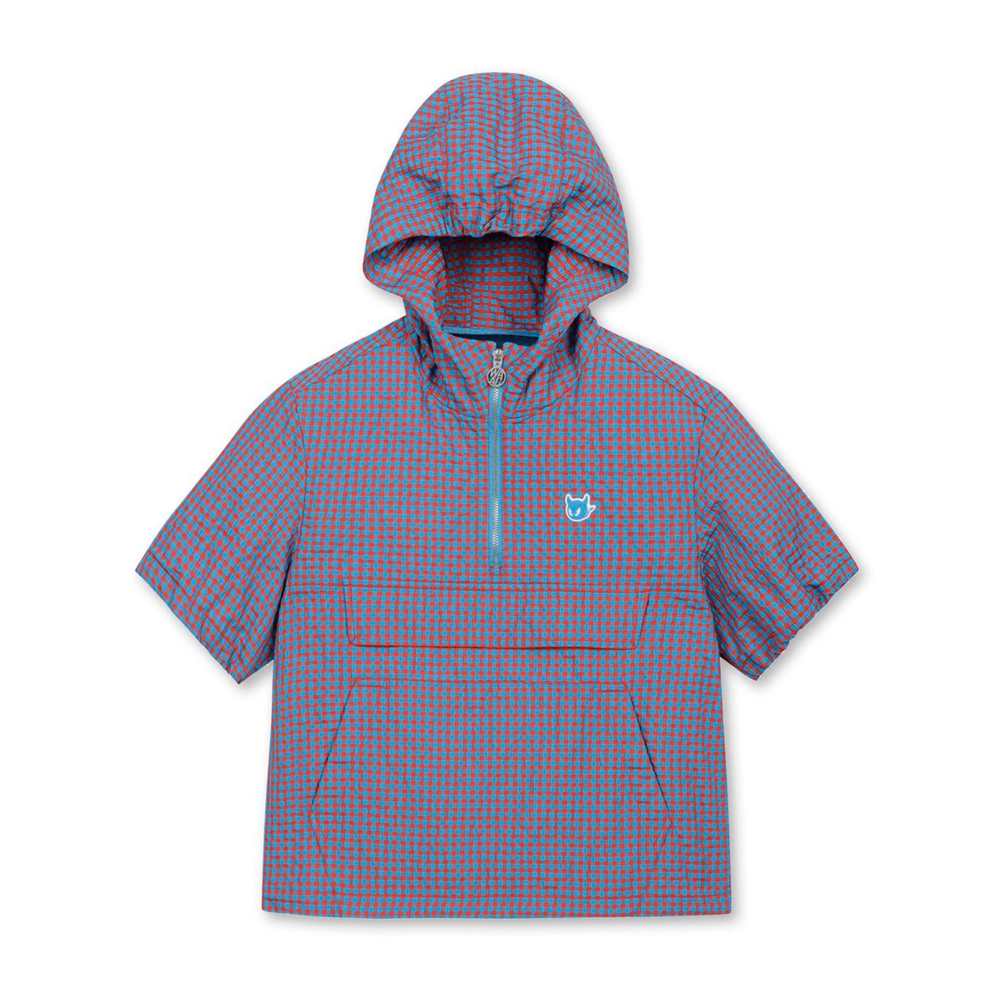 WOMEN ギンガムサッカーアノラック レッド