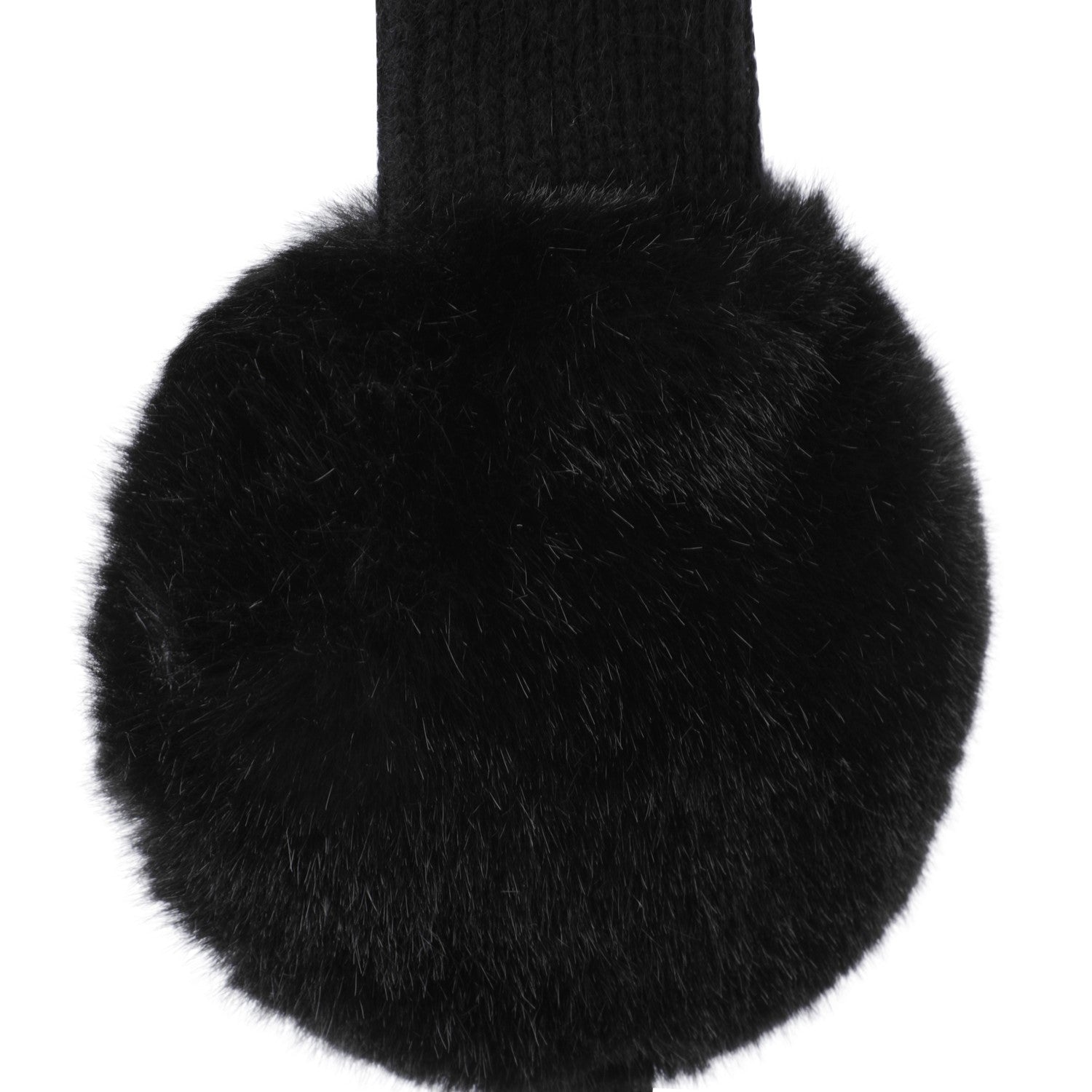 WOMEN リボンファーイヤーウォーマー ブラック