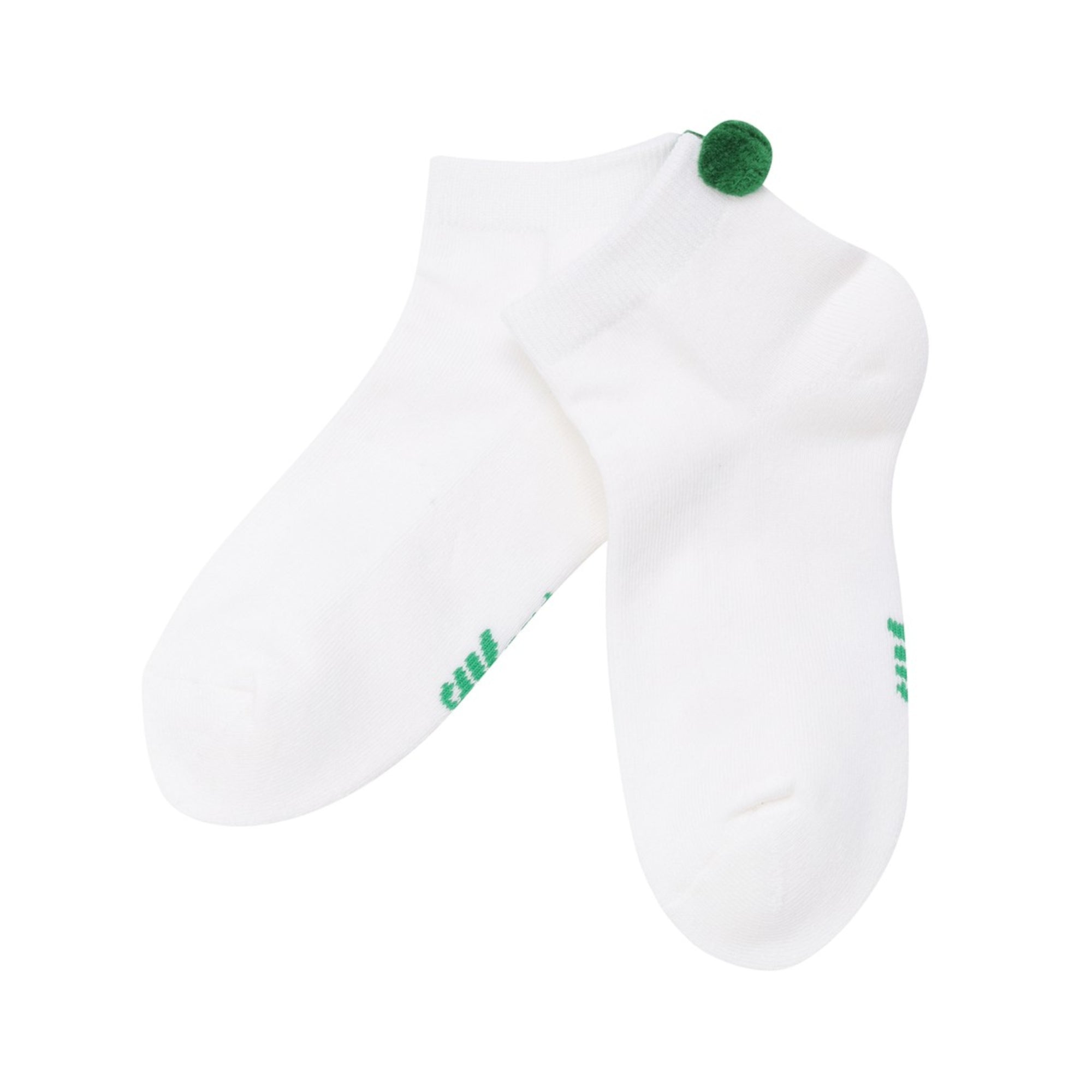 WOMEN ポンポンショートソックス ホワイト
