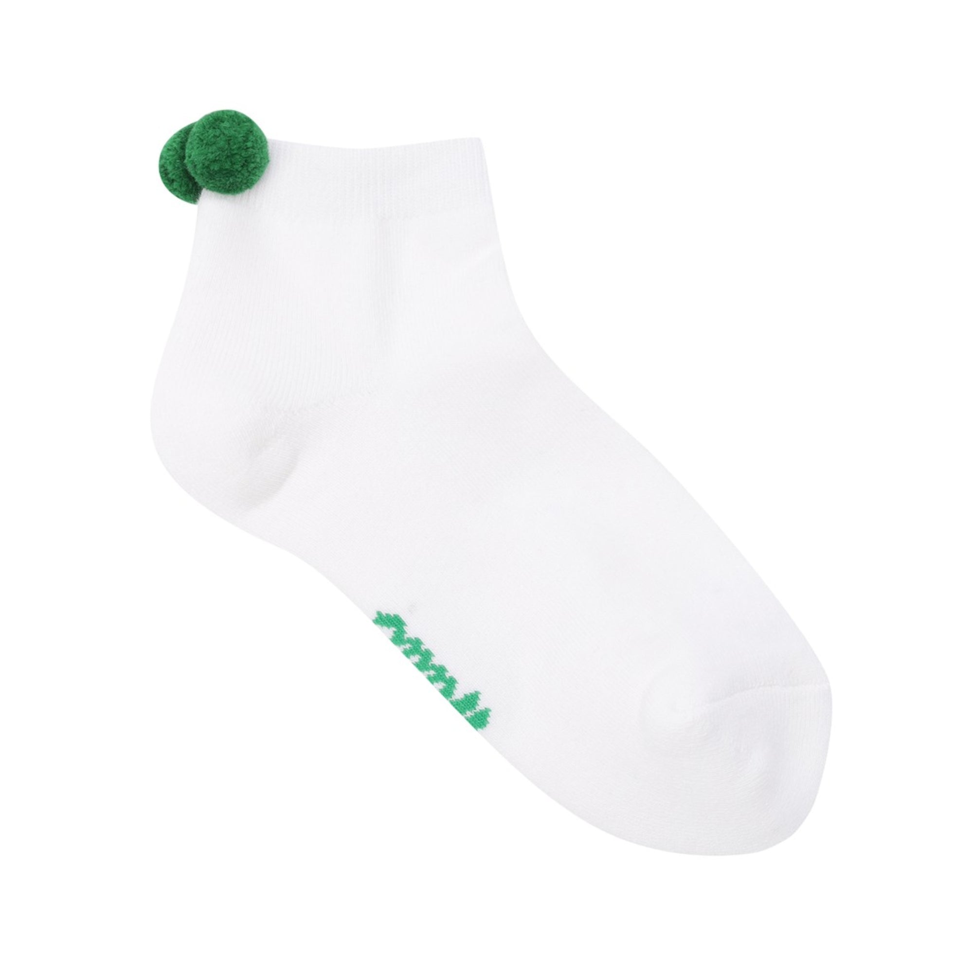 WOMEN ポンポンショートソックス ホワイト