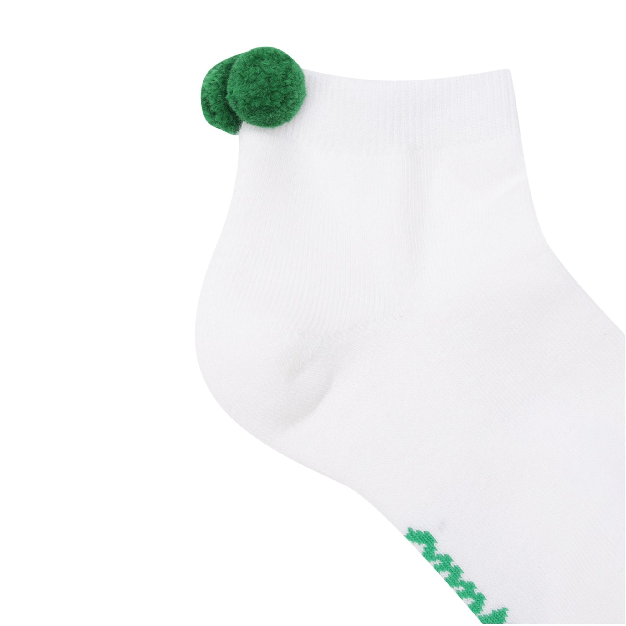 WOMEN ポンポンショートソックス ホワイト