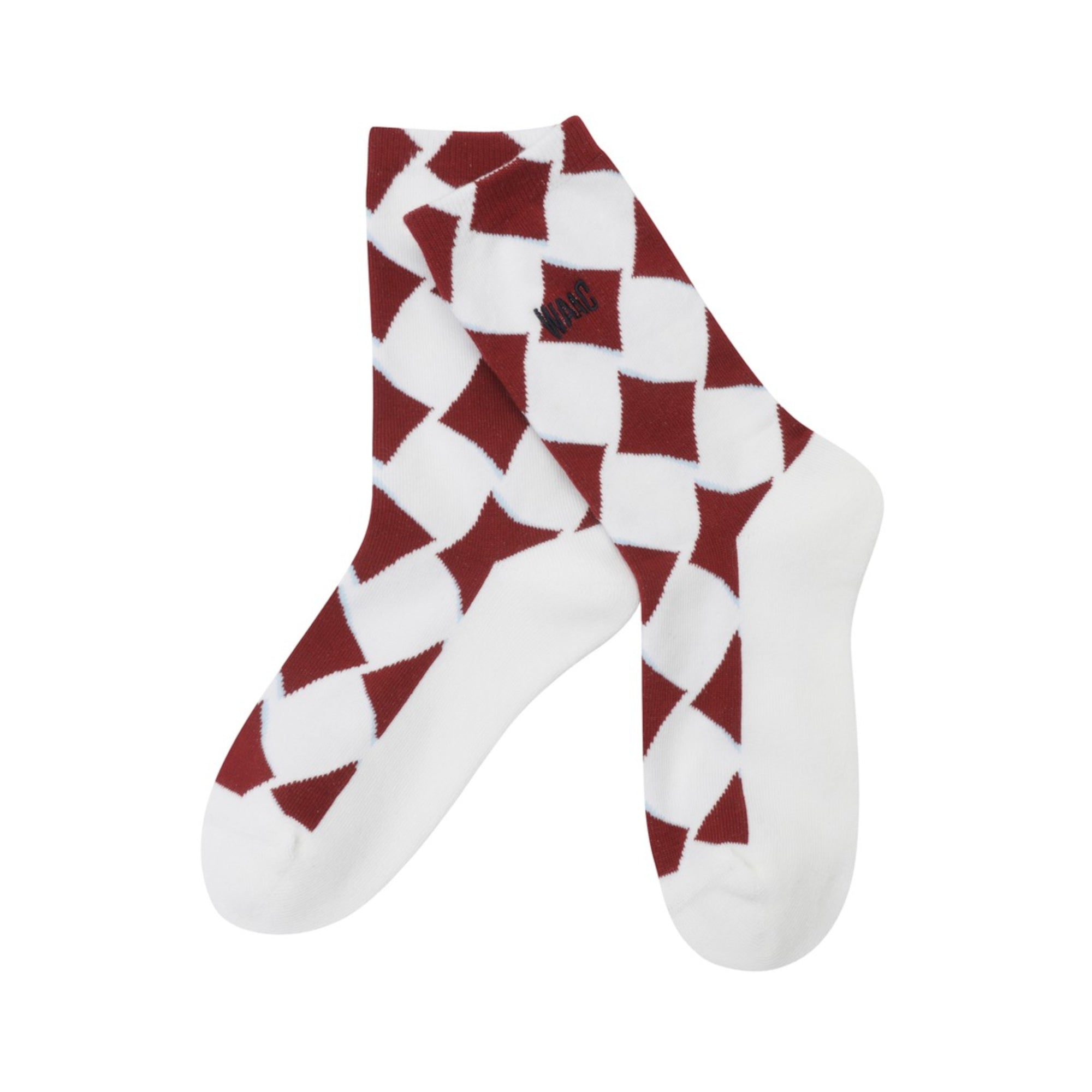 WOMENS アーガイルミドルソックス ホワイト/072344852