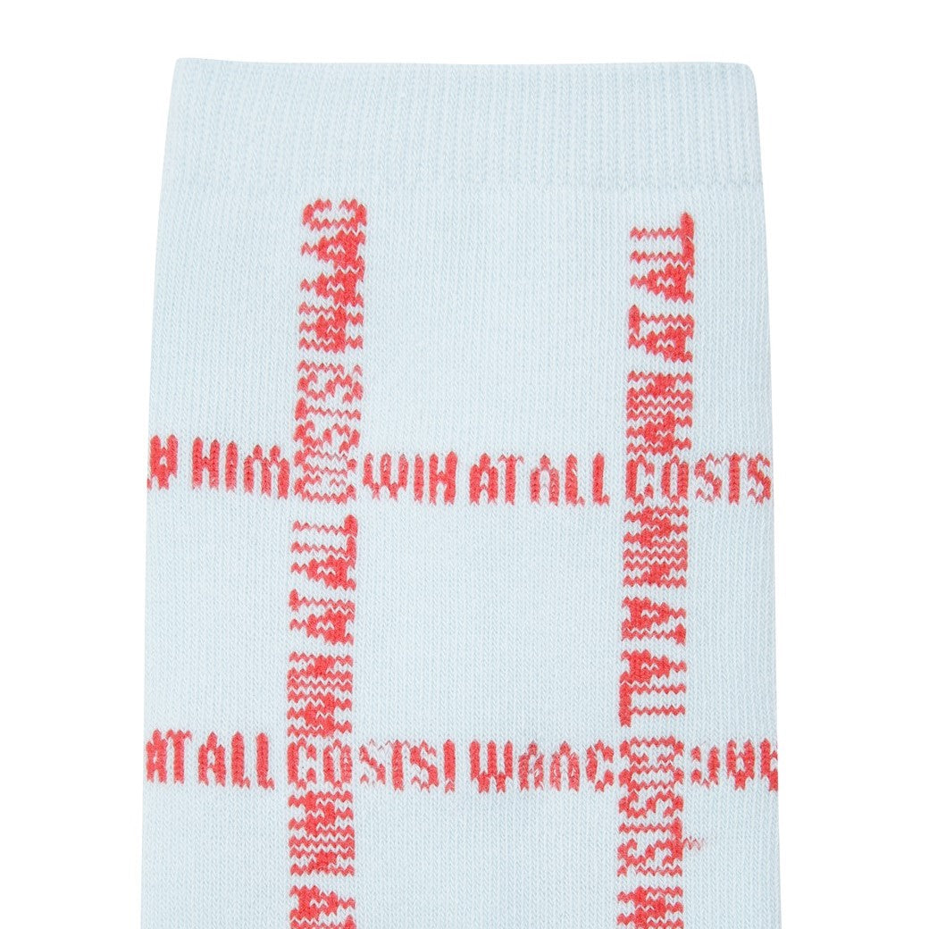 WOMEN スローガンパターンソックス ライトブルー