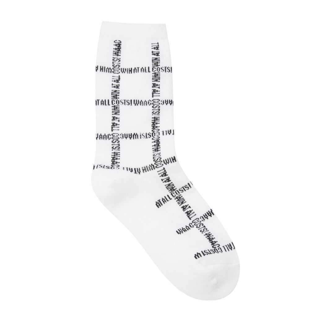 WOMEN スローガンパターンソックス ホワイト