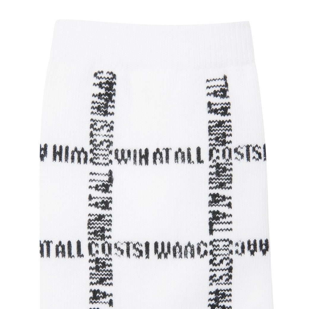 WOMEN スローガンパターンソックス ホワイト