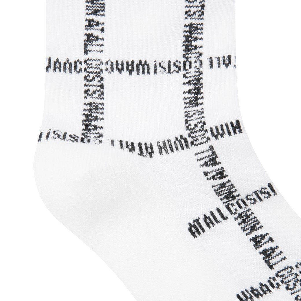 WOMEN スローガンパターンソックス ホワイト