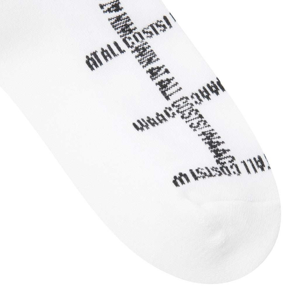 WOMEN スローガンパターンソックス ホワイト