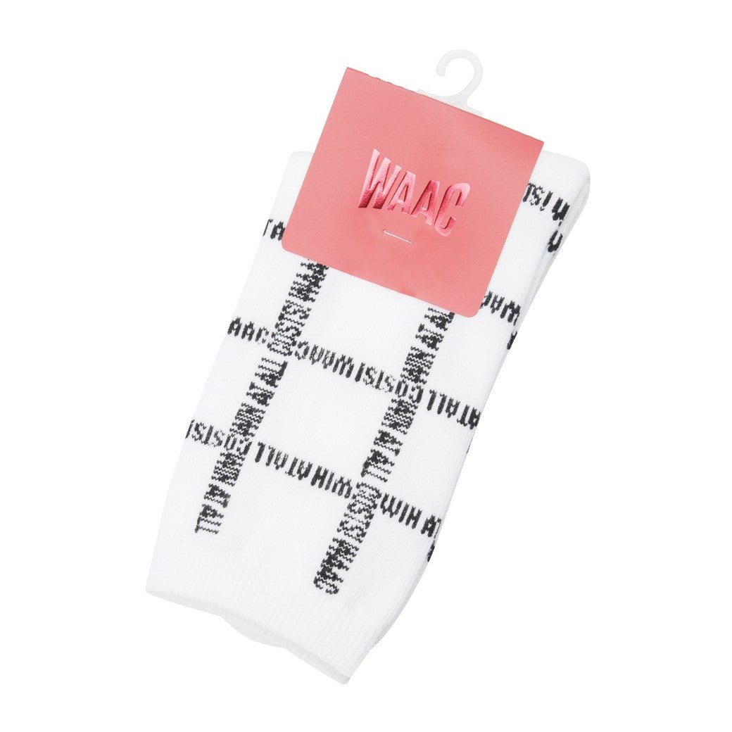 WOMEN スローガンパターンソックス ホワイト