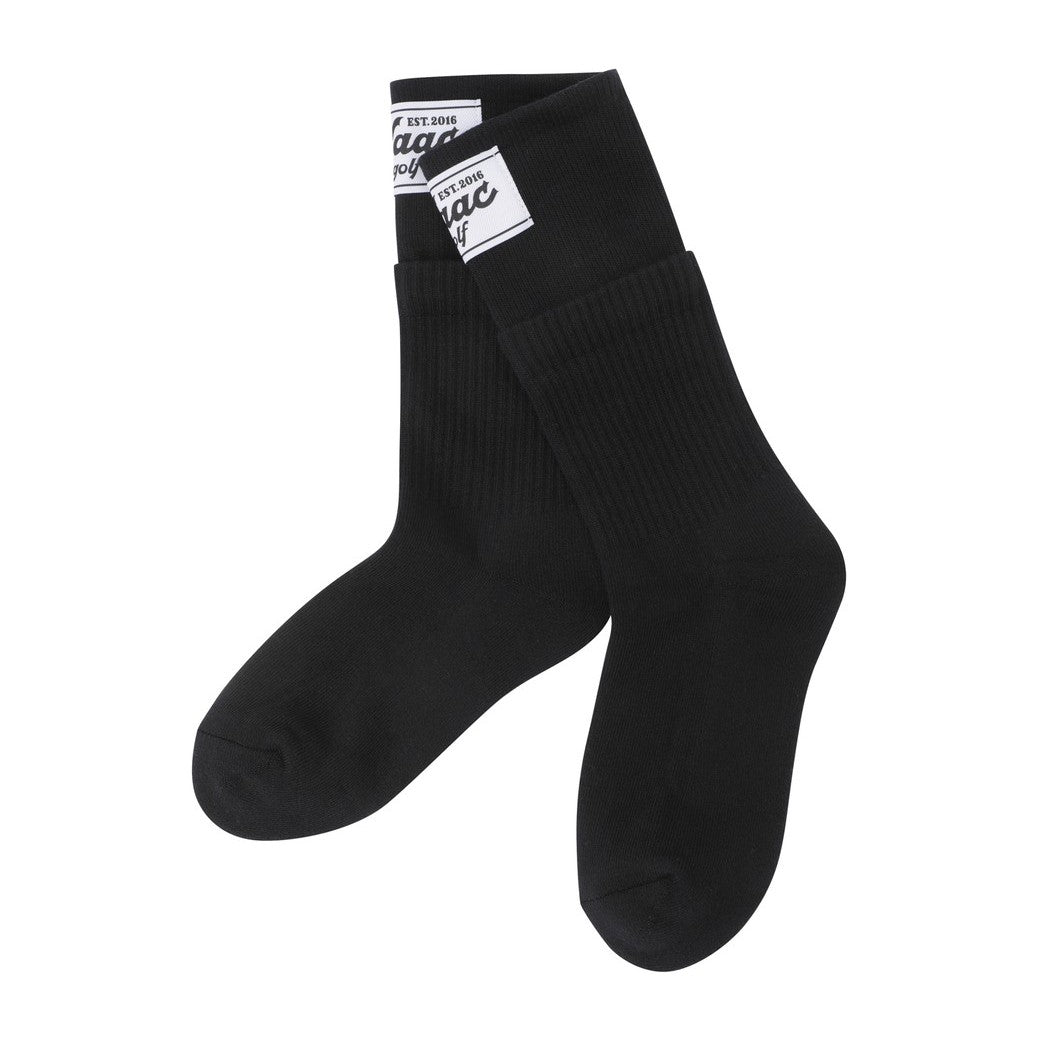 WOMEN ロゴ ミドルソックス ブラック