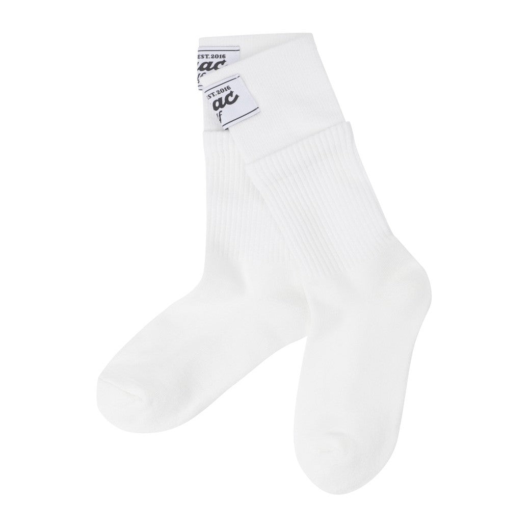 WOMEN ロゴ ミドルソックス ホワイト