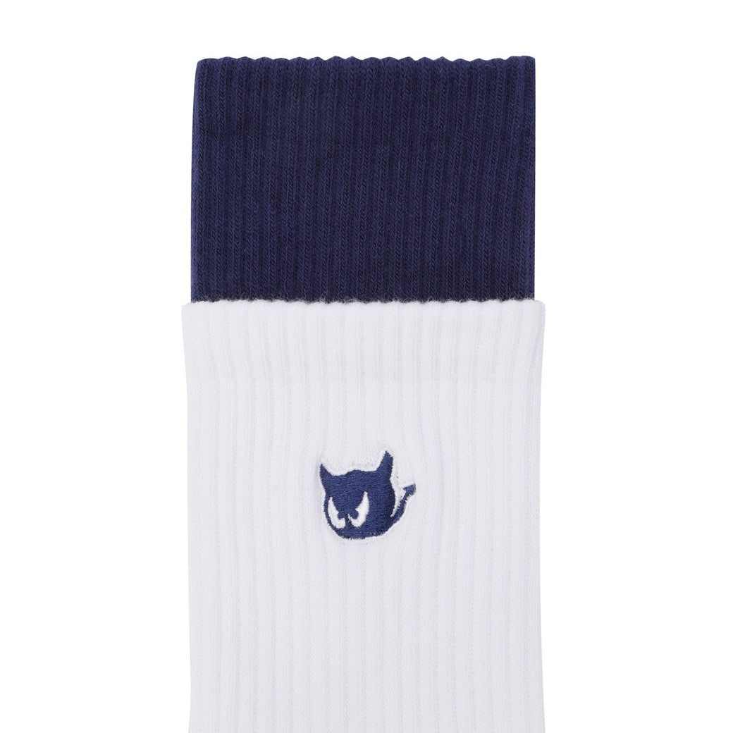 WOMEN ダブルカフ ミドルソックス ブルー