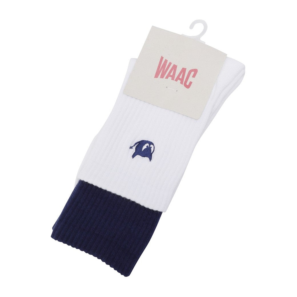 WOMEN ダブルカフ ミドルソックス ブルー