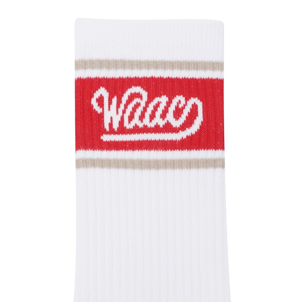 UNISEX カラーロゴ ミドルソックス レッド