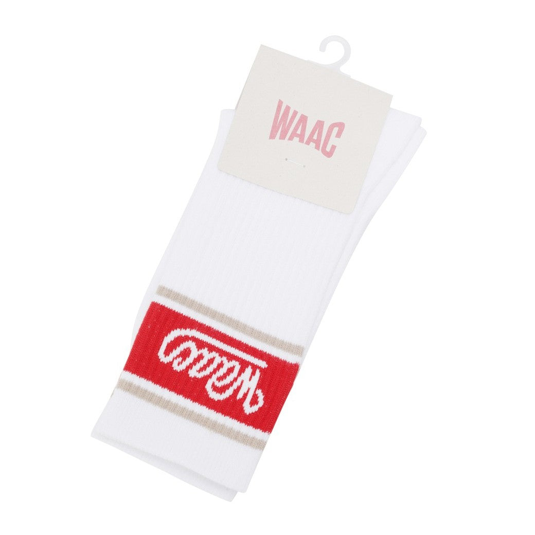 UNISEX カラーロゴ ミドルソックス レッド