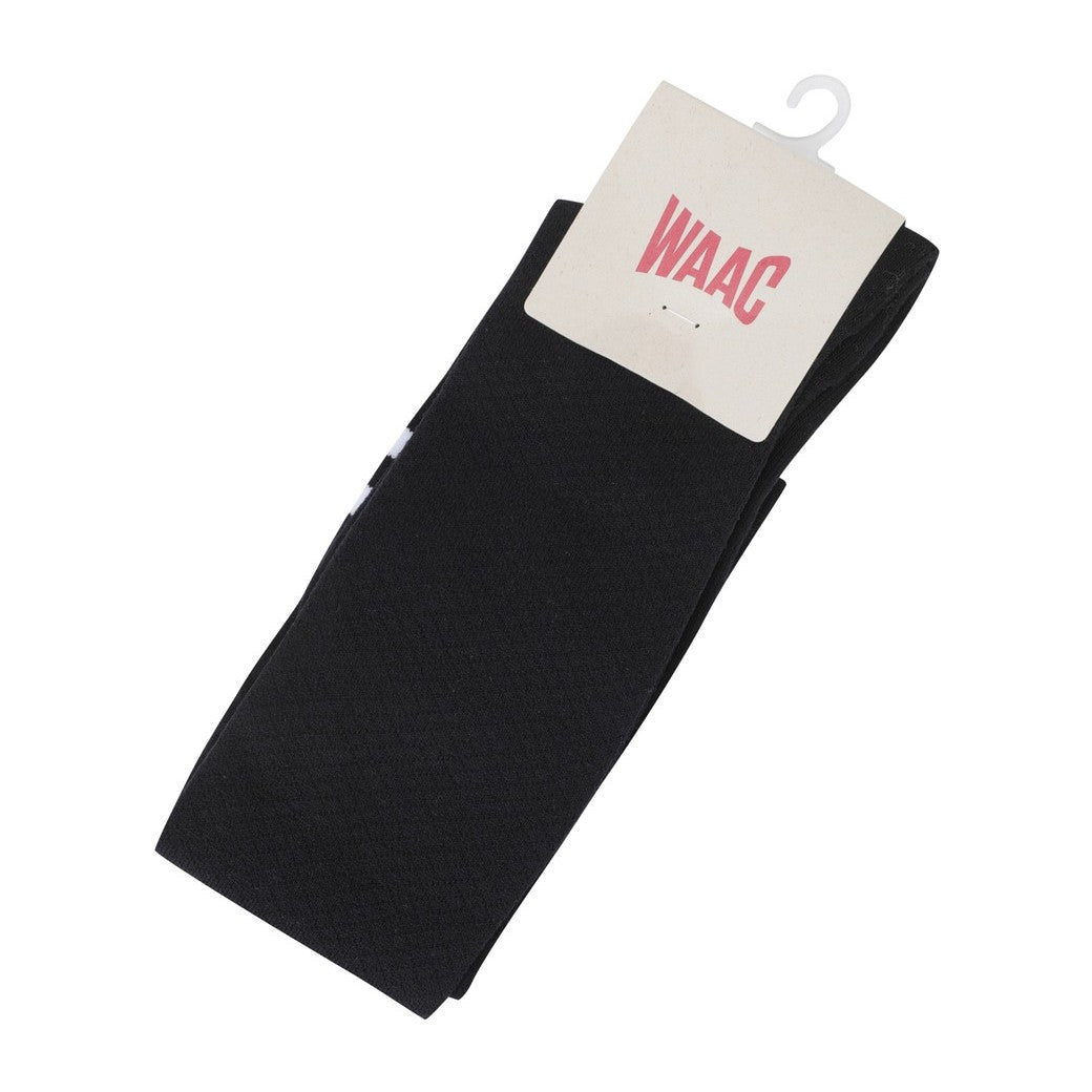 WOMEN ストライプ ハイソックス ブラック