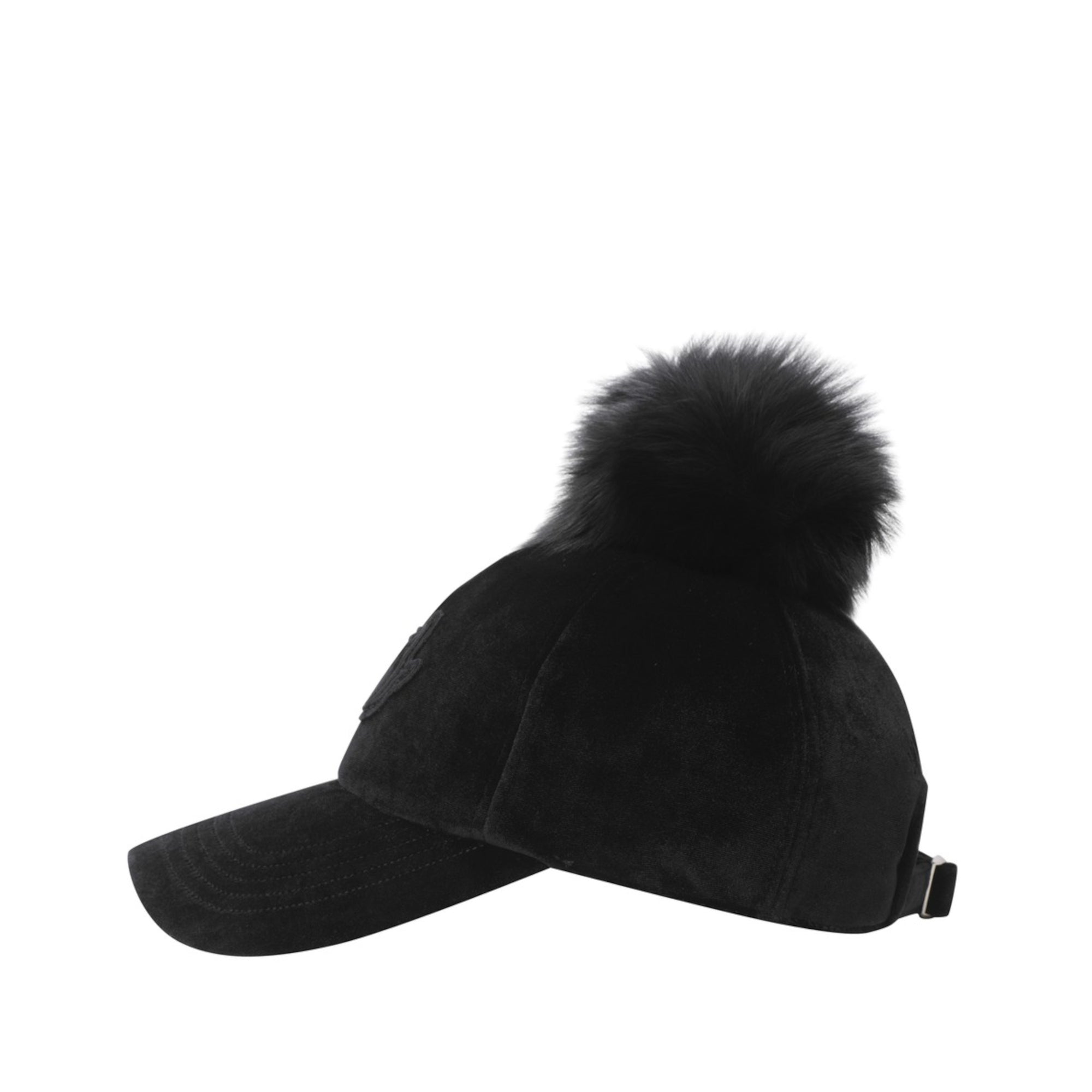 WOMENS ベロアポンポンキャップ ブラック/072344837