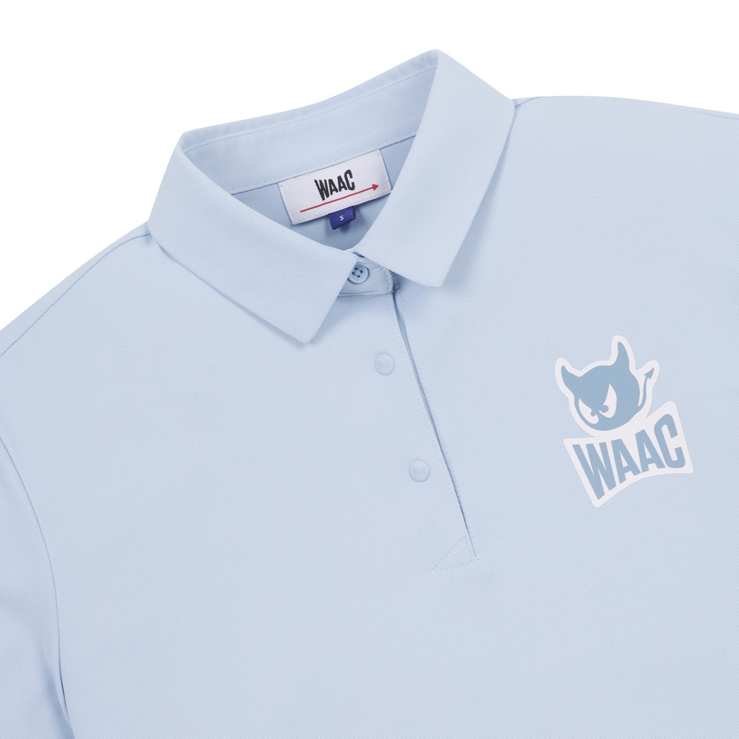 WOMEN ESSENTIALピケポロシャツ ライトブルー