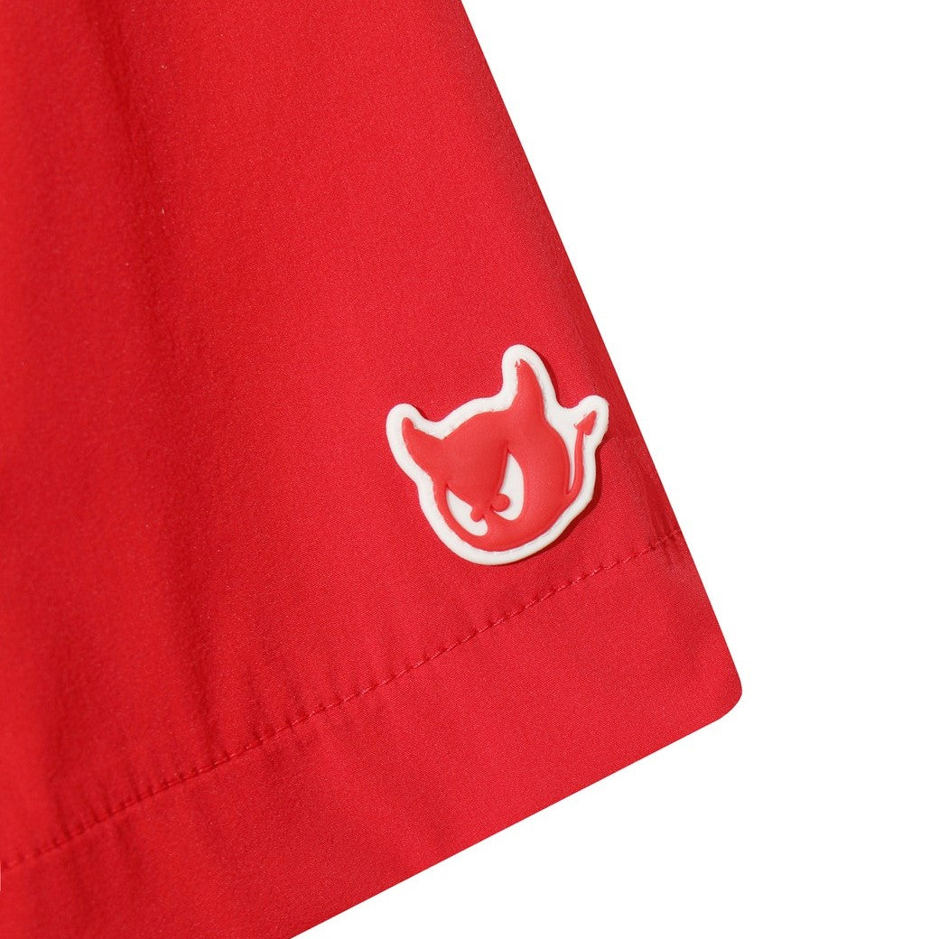 WOMEN リブカラーストレッチプルオーバー レッド