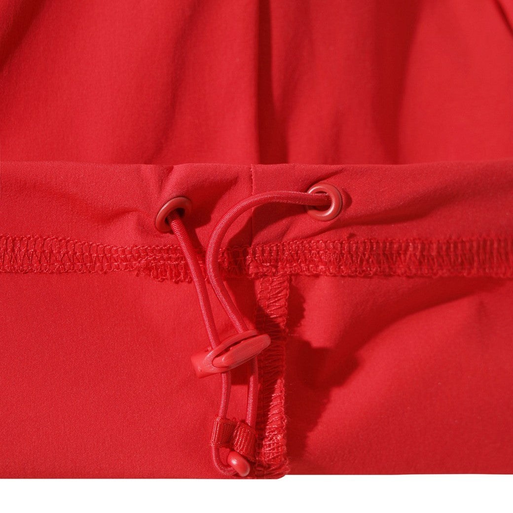 WOMEN リブカラーストレッチプルオーバー レッド