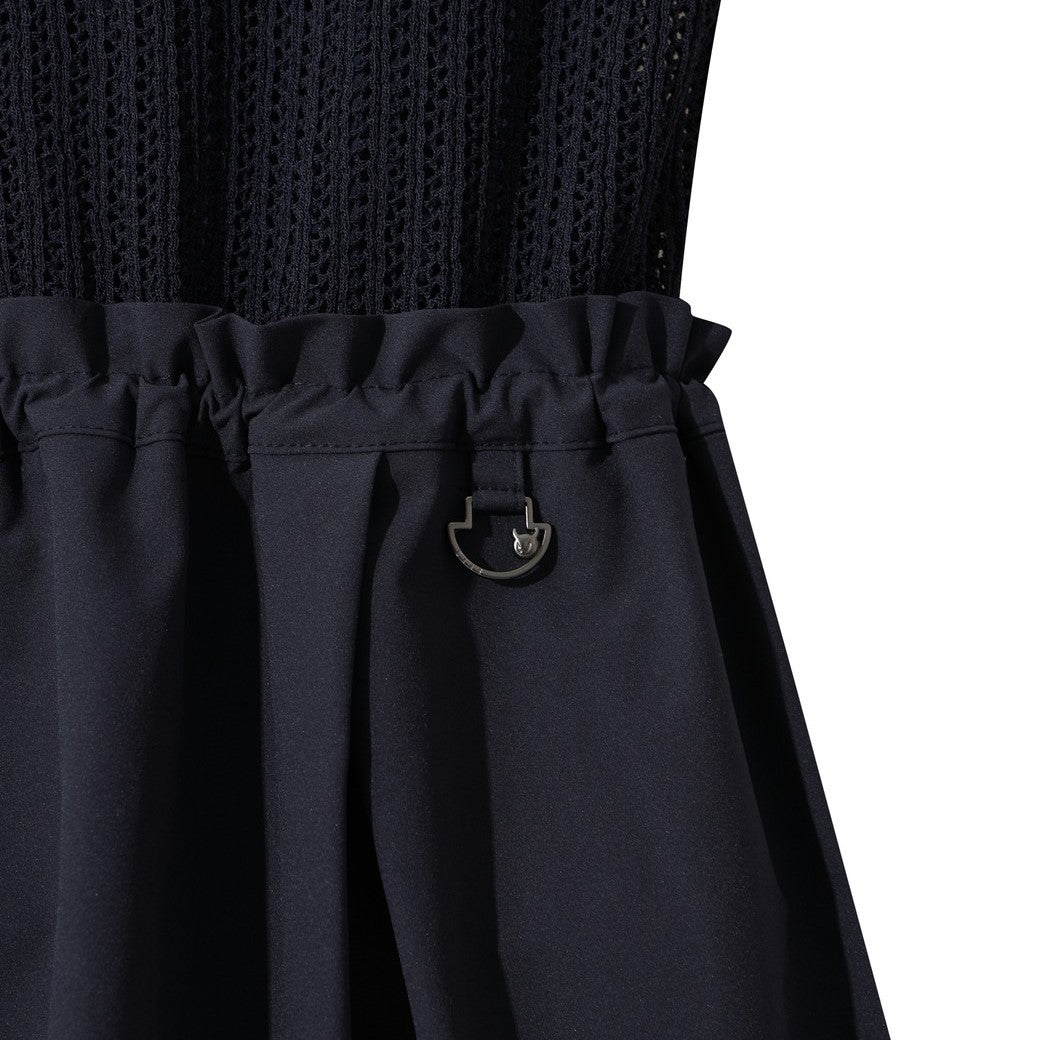 WOMEN メッシュニットワンピース ネイビー