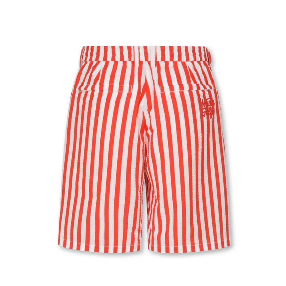 MENS 縦縞ショートパンツ レッド/072332406