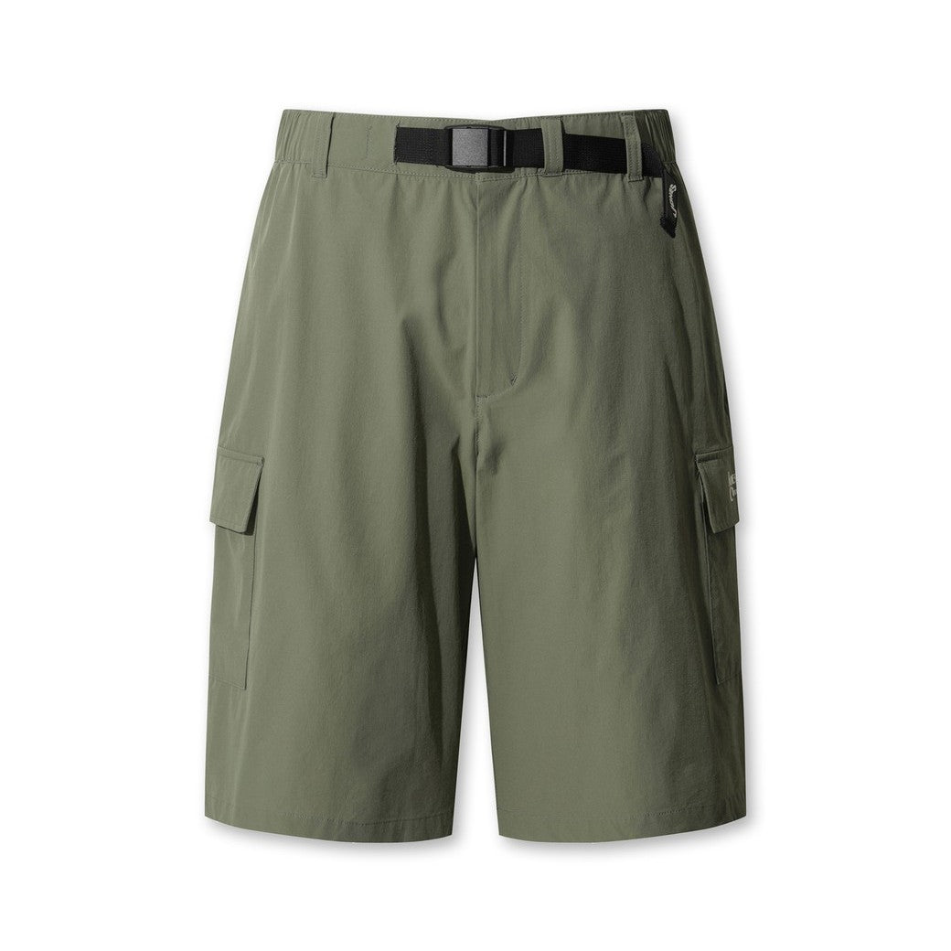 MEN ベルト付き カーゴショートパンツ カーキ
