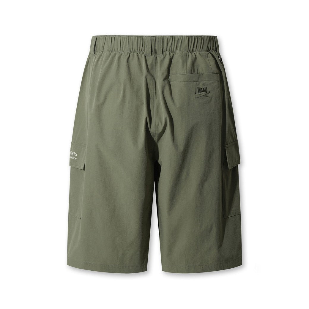 MEN ベルト付き カーゴショートパンツ カーキ