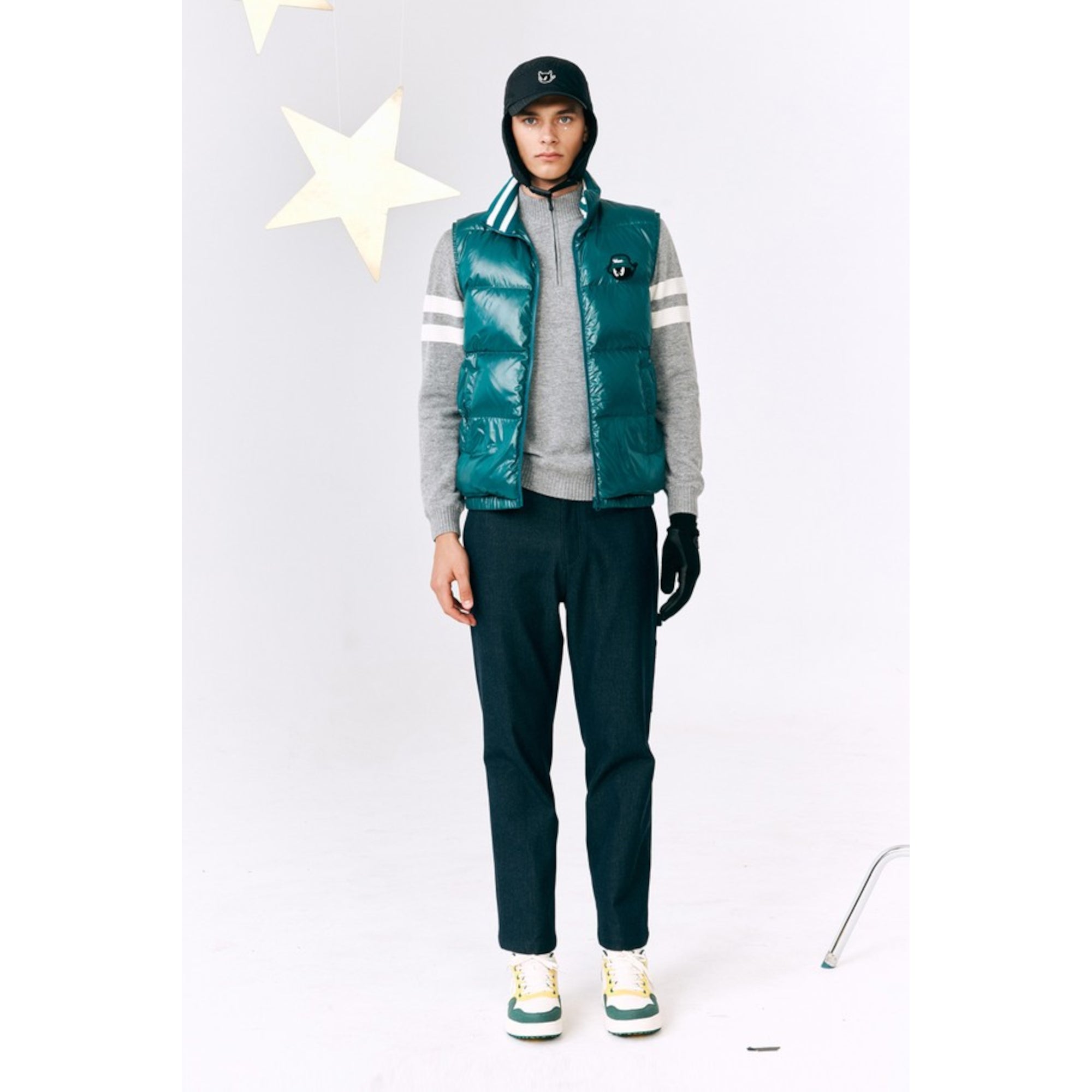 MENS ルーズテーパードベルテッドパンツ ネイビー/072344410