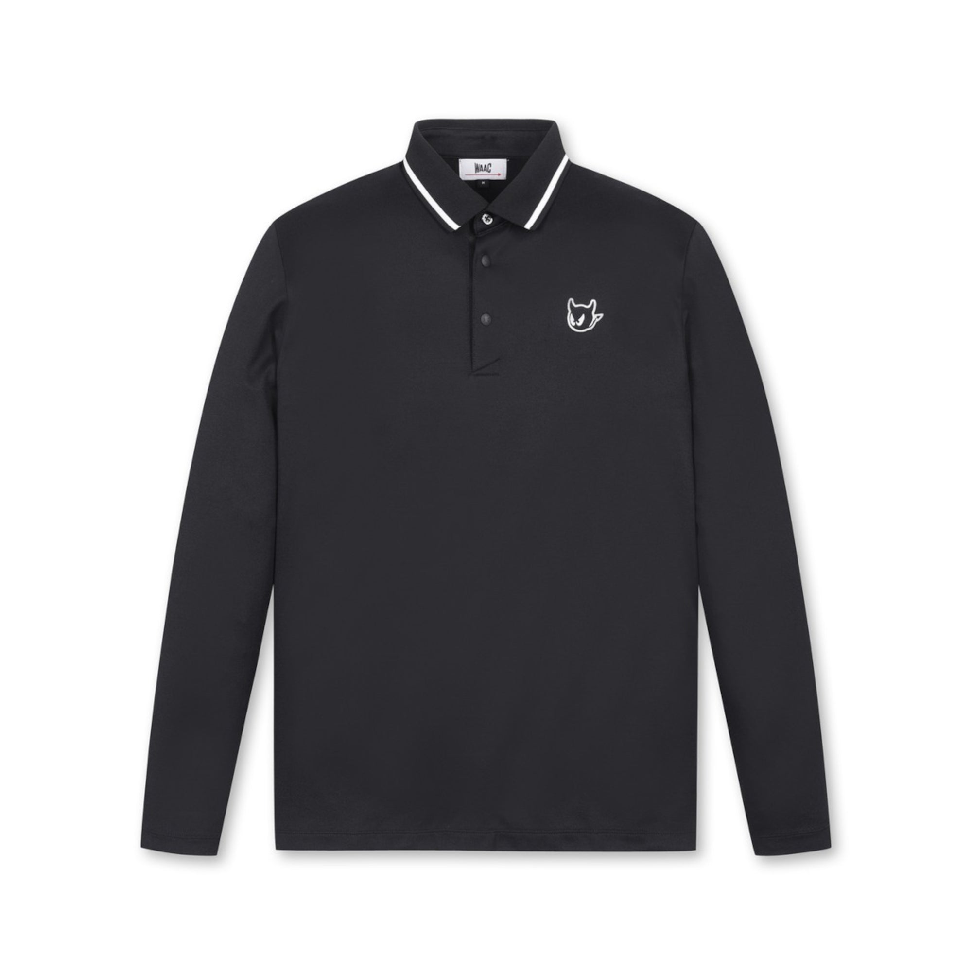 MENS リブカラーポロシャツ ブラック/072344001