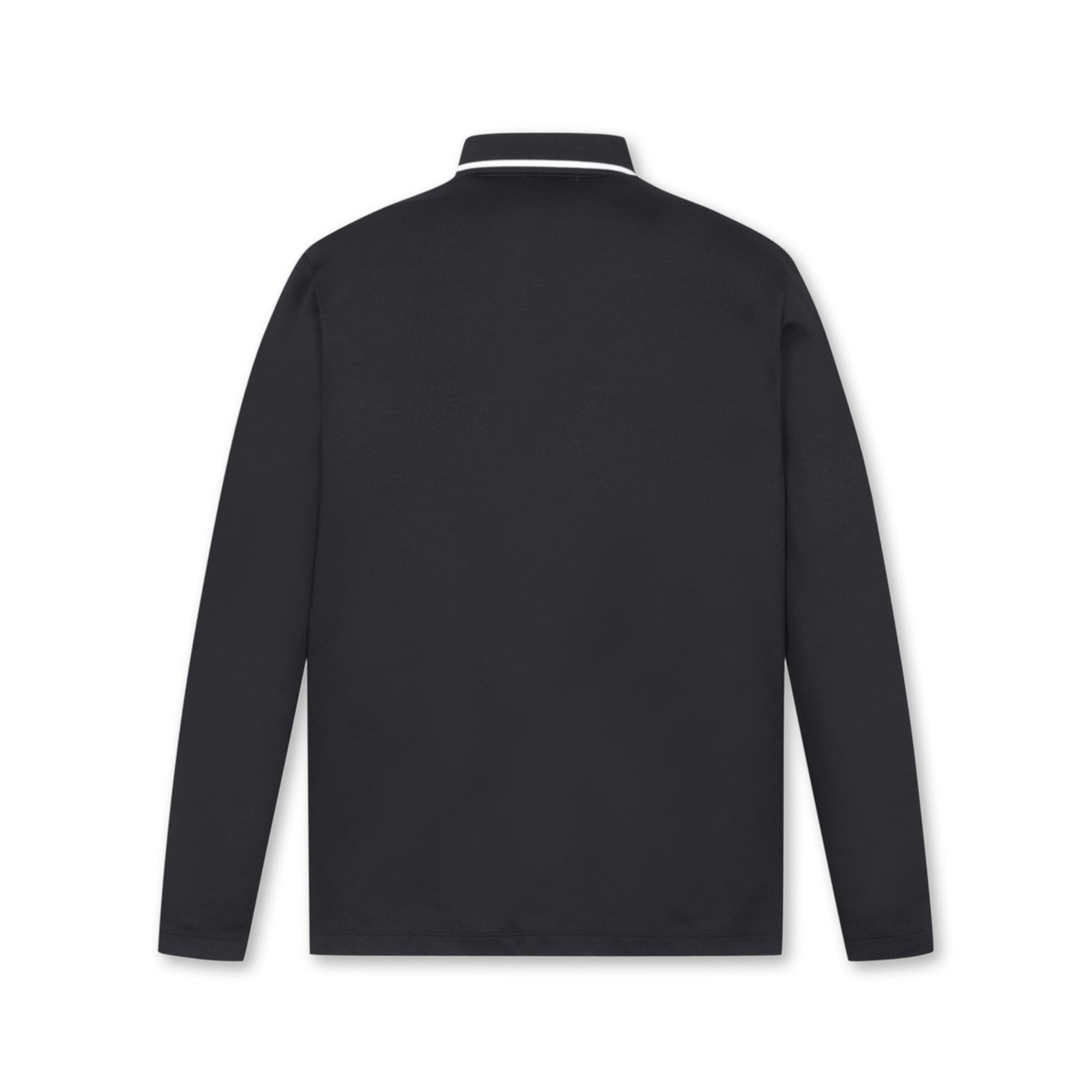 MENS リブカラーポロシャツ ブラック/072344001