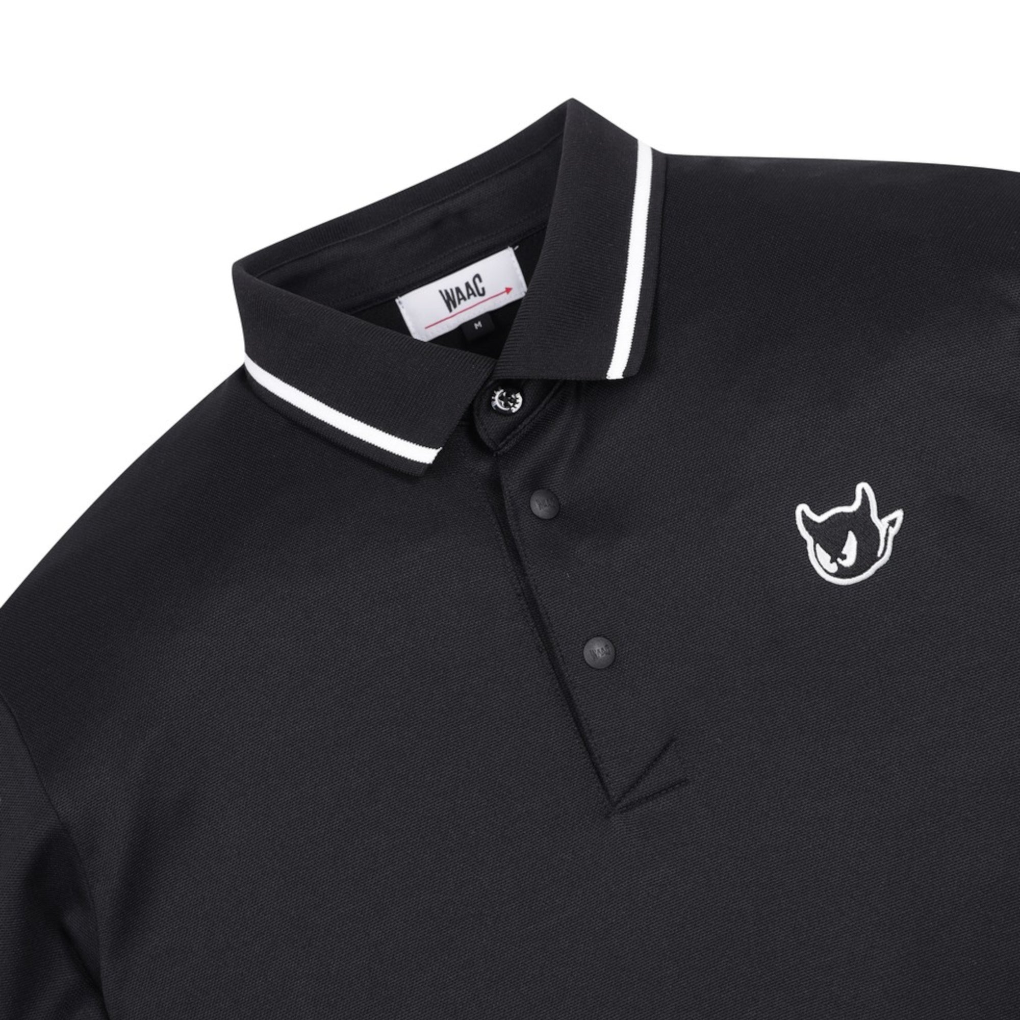 MENS リブカラーポロシャツ ブラック/072344001