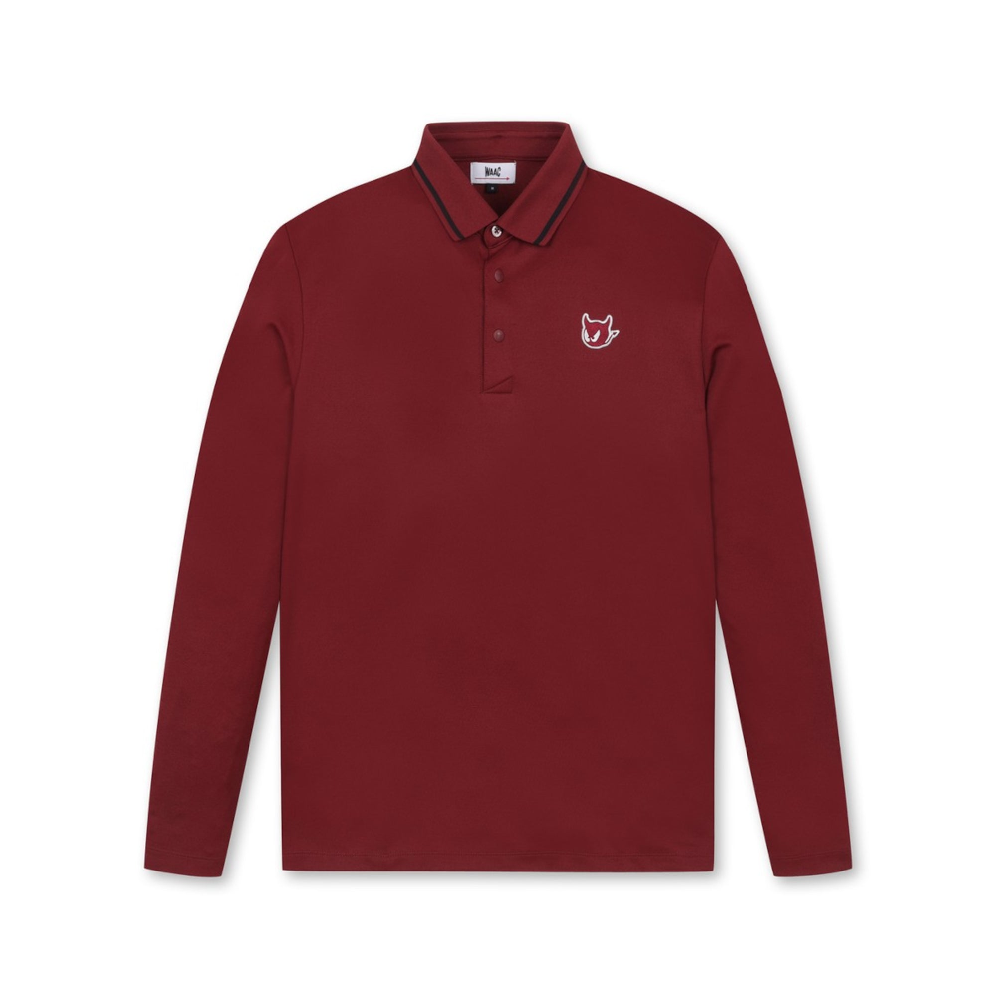 MENS リブカラーポロシャツ バーガンディ/072344001