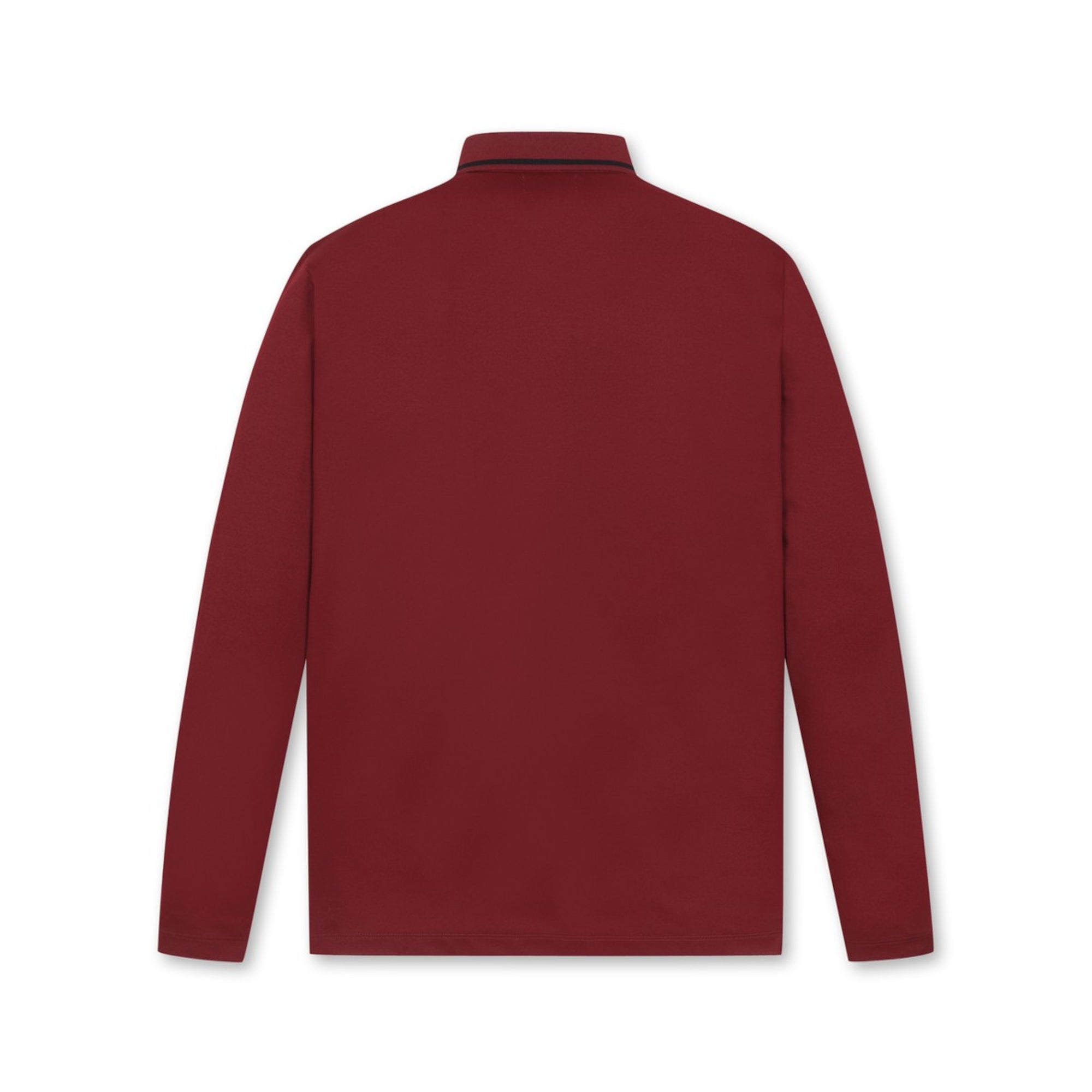 MENS リブカラーポロシャツ バーガンディ/072344001