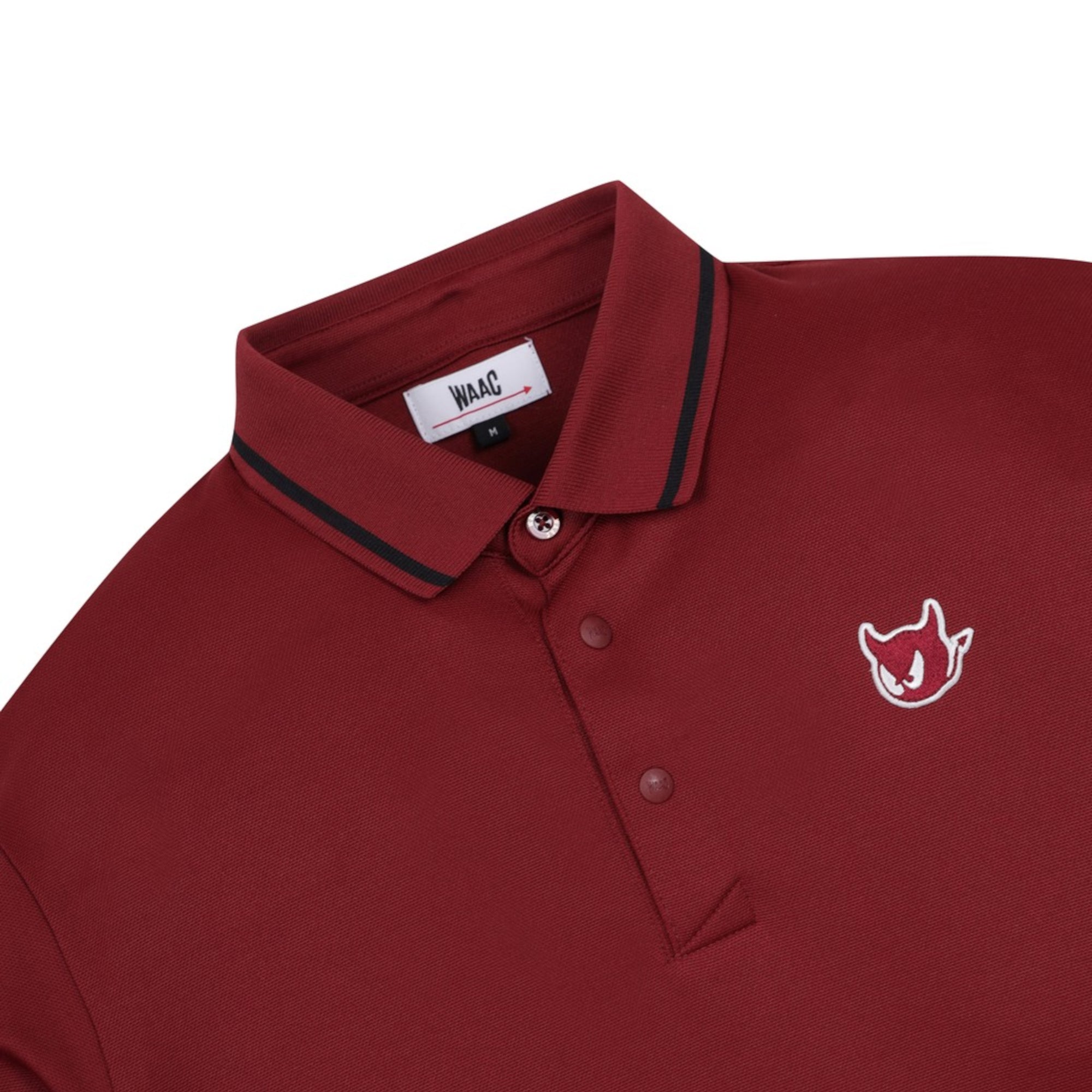 MENS リブカラーポロシャツ バーガンディ/072344001