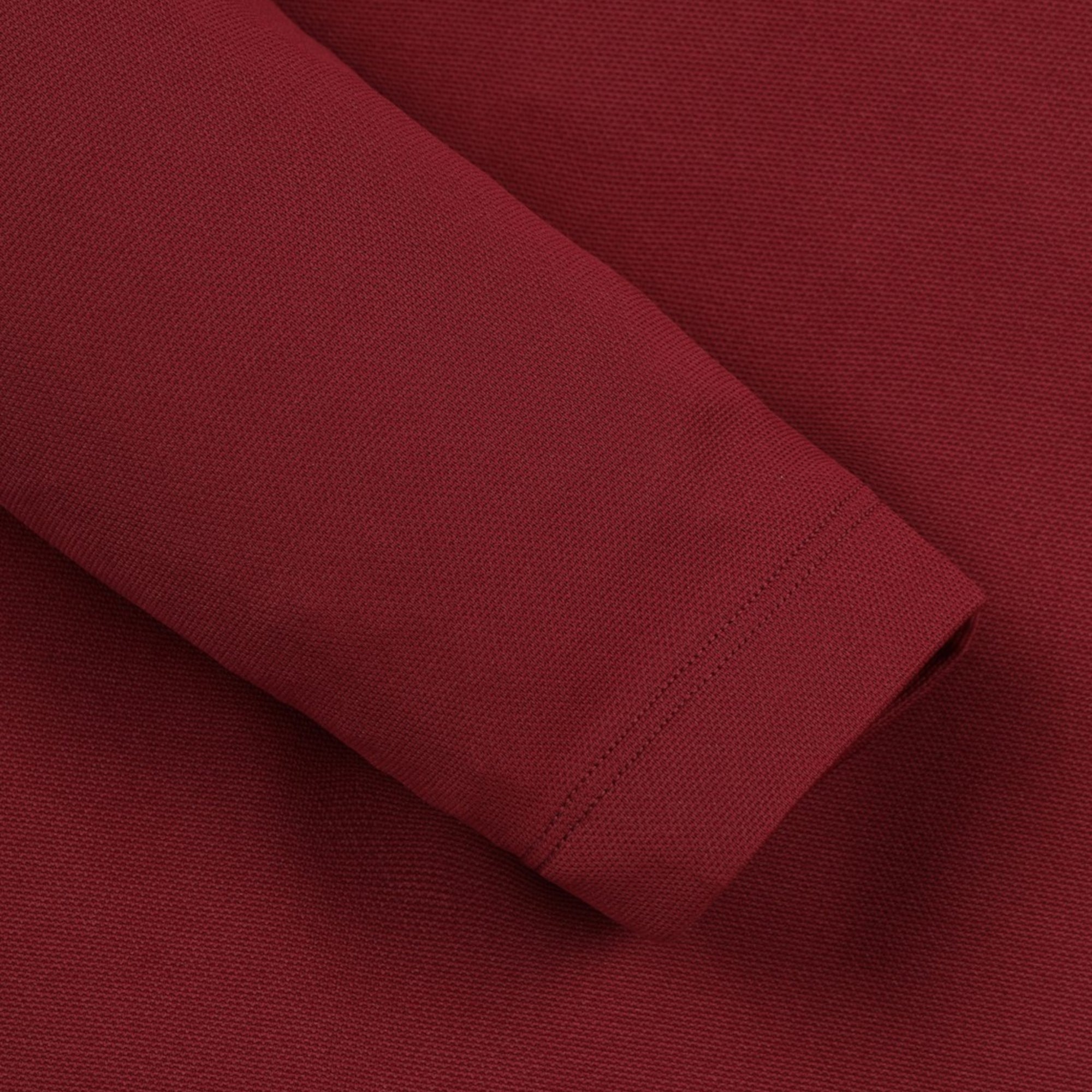 MENS リブカラーポロシャツ バーガンディ/072344001